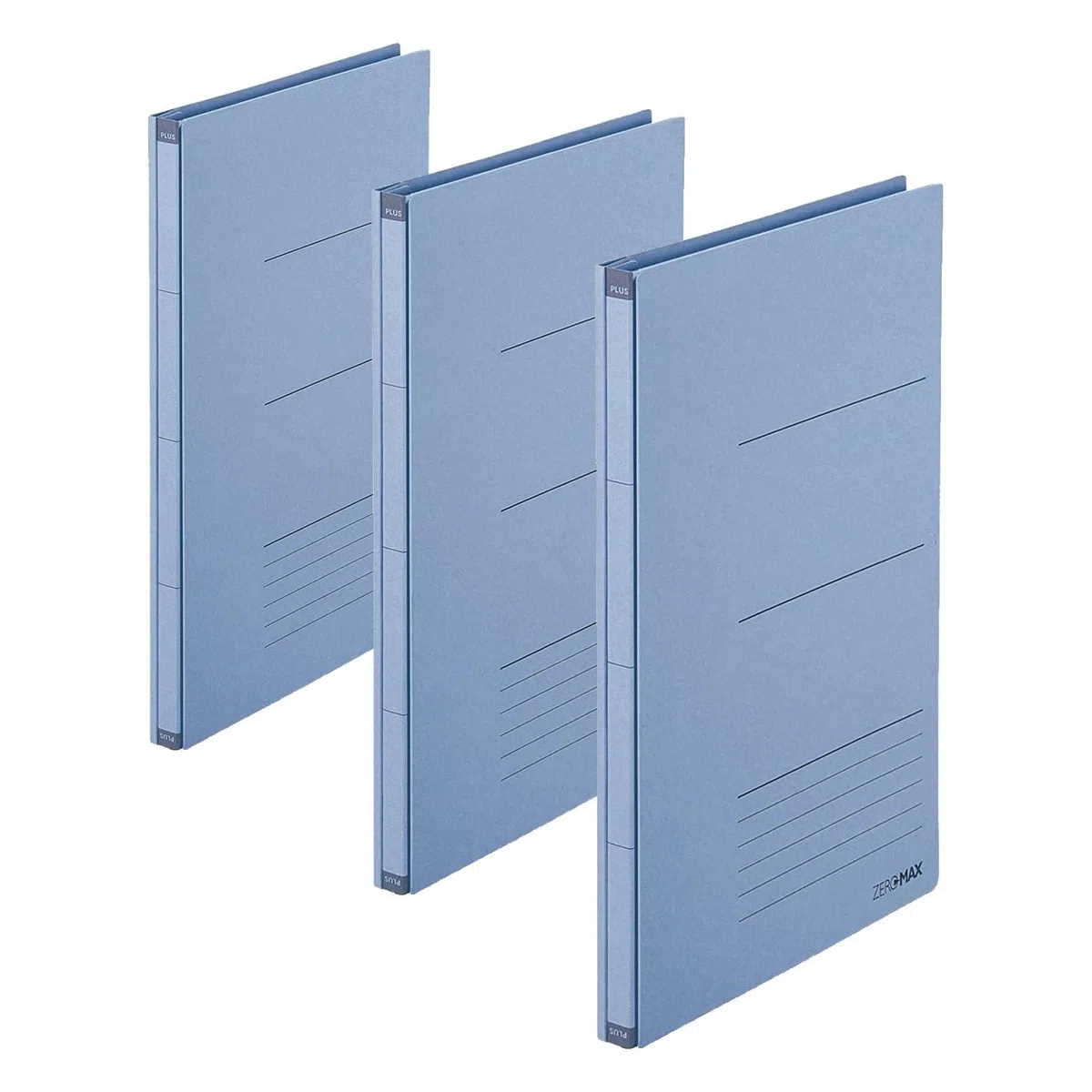 PLUS Japan, Zero Max Platzsparordner in Blau, 3er Pack (1 x 1 Ordner)