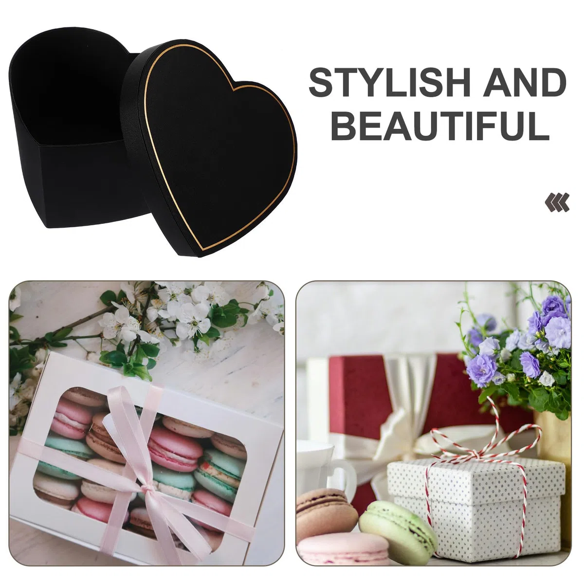 Healeved Geschenkbox Abschlussfest Schwarze Stoffbox mit Deckel Herzförmige als Elegante Verpackung Geschenkbox für Zuhause oder Bridal Shower