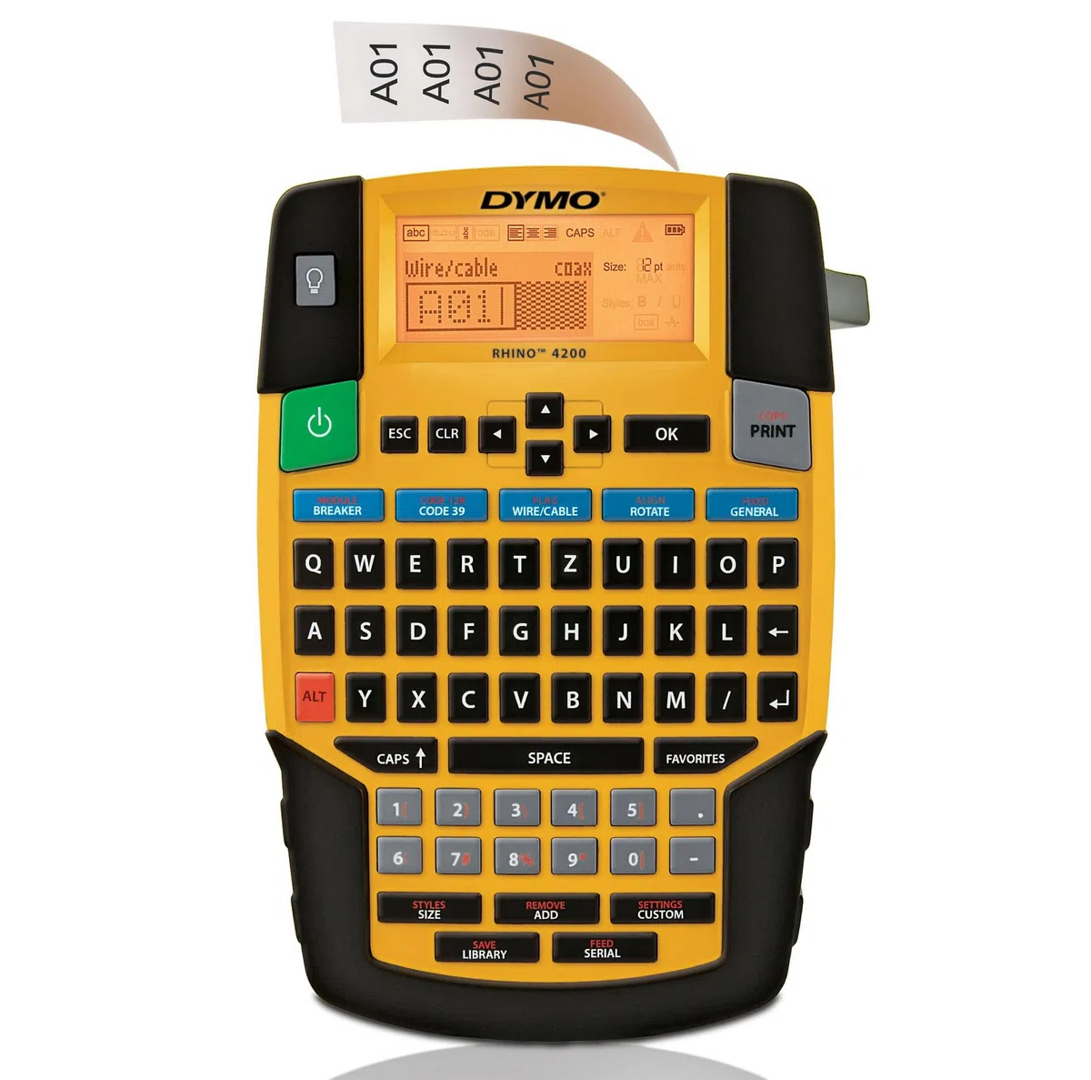 DYMO Rhino 4200 Etikettiergerät | Industrielles Beschriftungsgerät mit QWERTZ Tastatur
