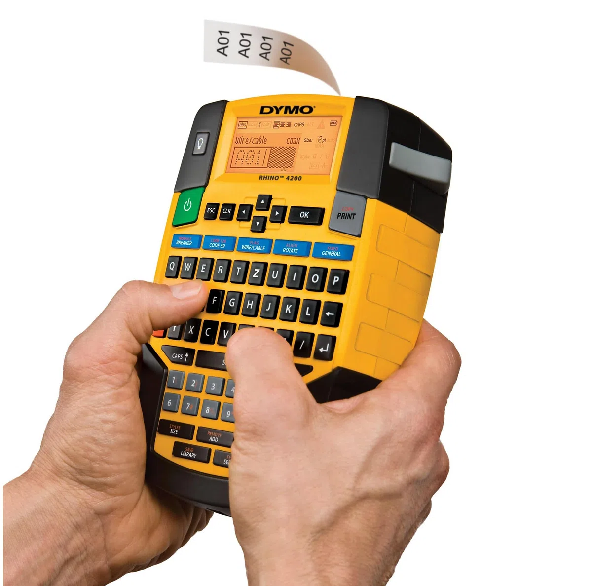 DYMO Rhino 4200 Etikettiergerät | Industrielles Beschriftungsgerät mit QWERTZ Tastatur