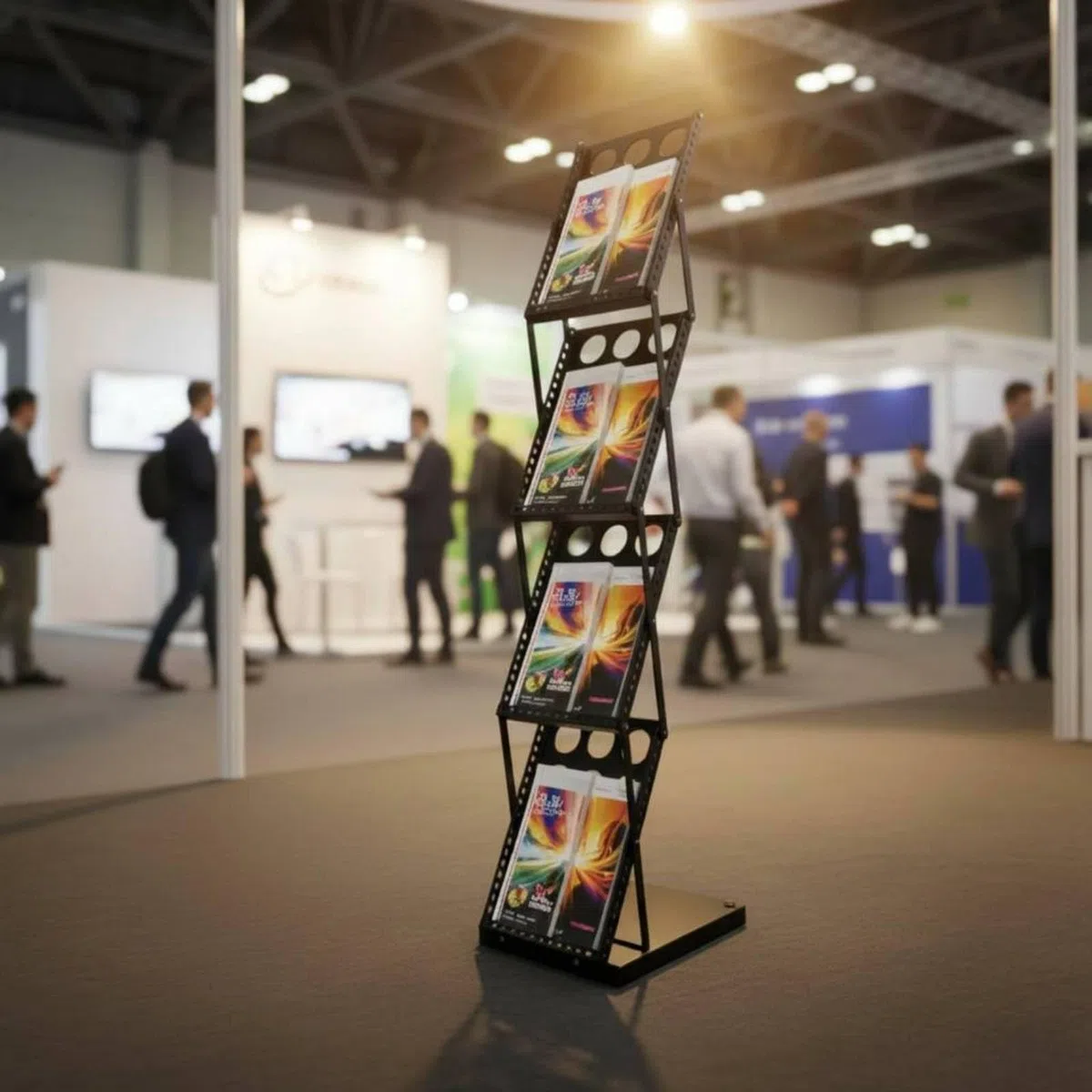 Dokumentenständer Faltbares Broschürenregal Klappbarer Magazinhalter Informationsständer aus Metall Einfach Transportierbar für Ausstellungen Firmengebäude Kundenbereiche, 1000 460 370mm