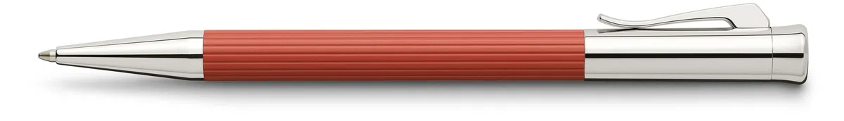 Graf von Faber-Castell - Kugelschreiber Tamitio India Red | Dokumentenechte Großraummine 0,5 mm, kannelierter Metallschaft und Geschenkverpackung