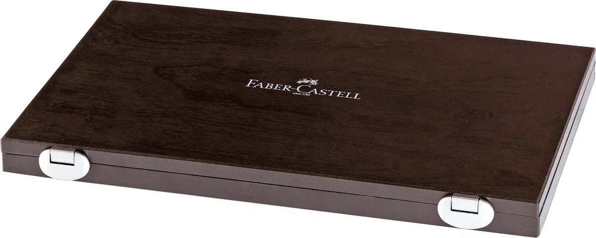 Faber-Castell - Polychromos Buntstifte Set 48 Farben im Holzkoffer | 48 Künstlerfarbstifte mit 3,8 mm Mine, inkl. 2 Bleistifte, Radierer und Anspitzer im Holzkoffer