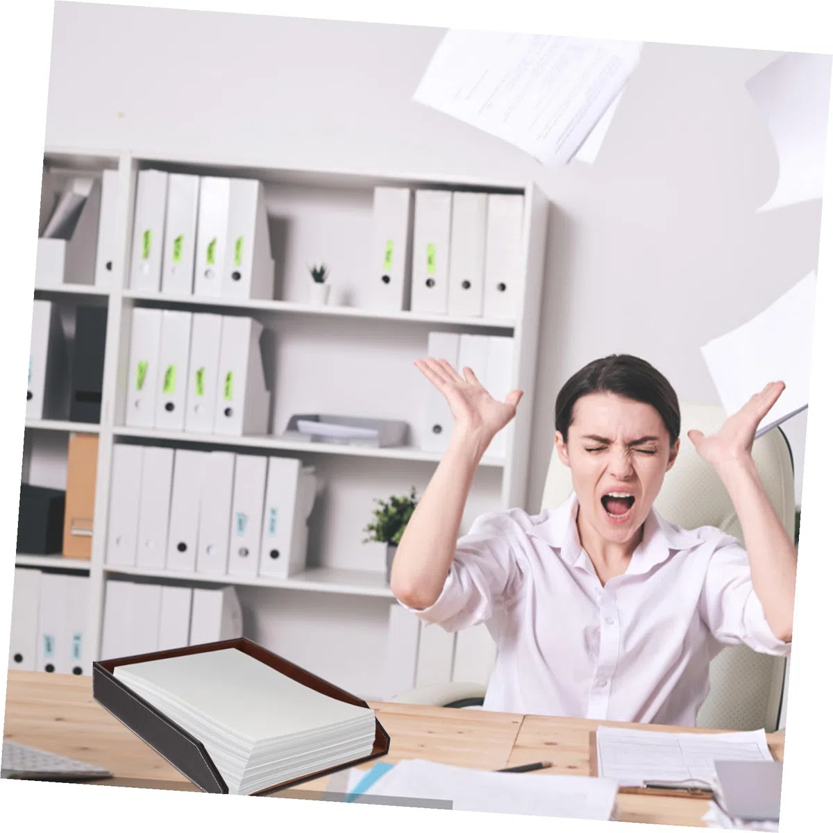 Schreibtisch-Papierablage, einlagiger Aktenhalter für Dokumente, Büro und Schule, stilvolles und funktionales Schreibtischzubehör