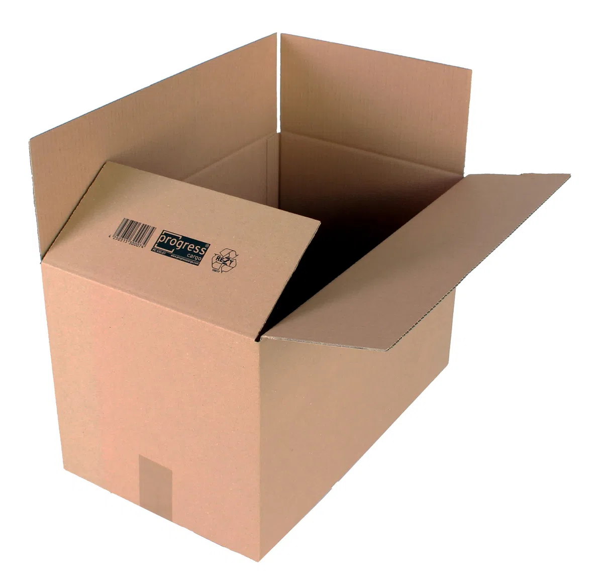 Wellpapp-Faltkarton PC K10.07, 1-wellig, 500 x 300 x 300 mm, 20-er Pack, braun