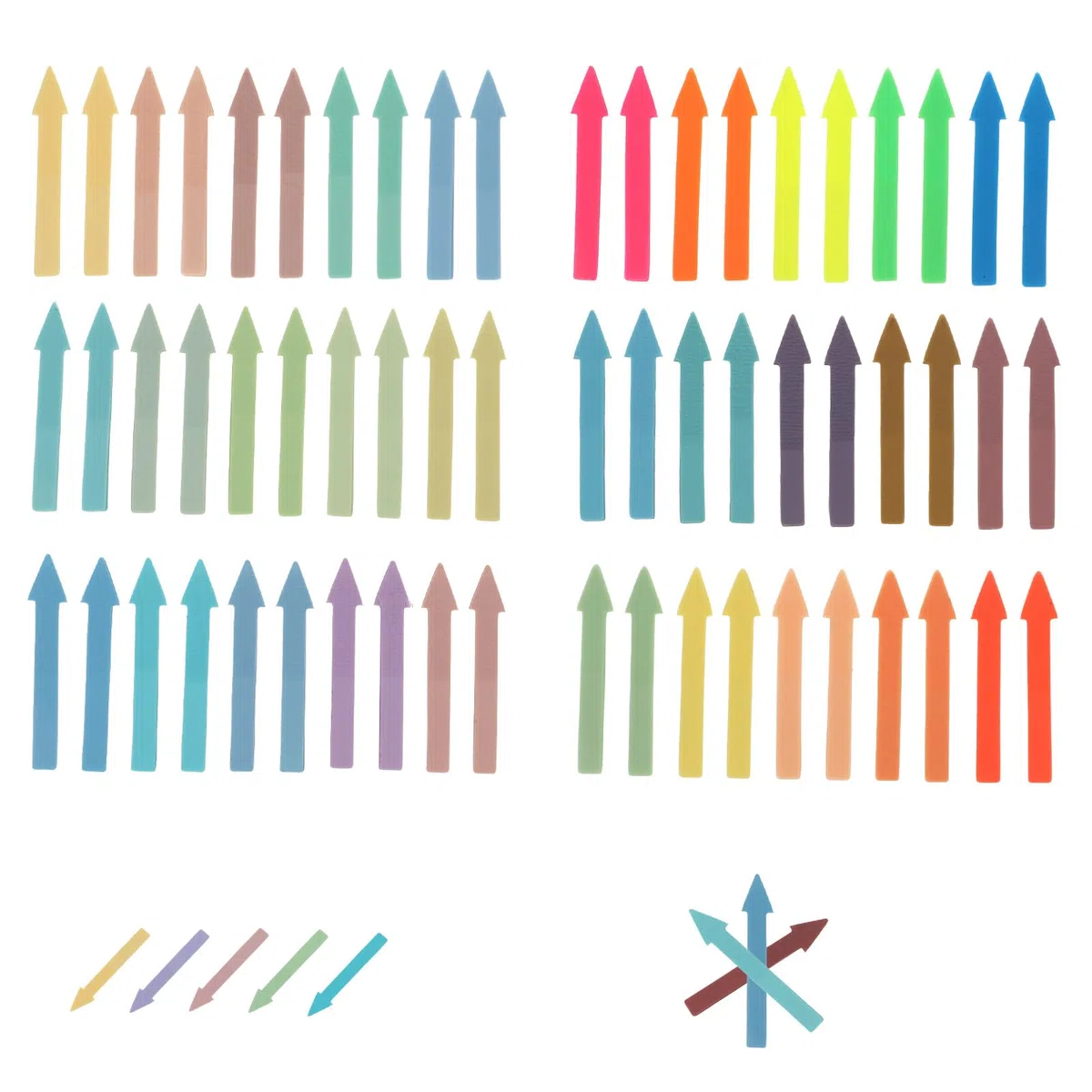 Molain 1200 Stück Haftnotizen Set, Haftstreifen Farbige Klebezettel Pfeil Index Tabs Selbstklebend heftstreifen page marker zum Markieren und Hervorheben von Seiten(Farbe 2)