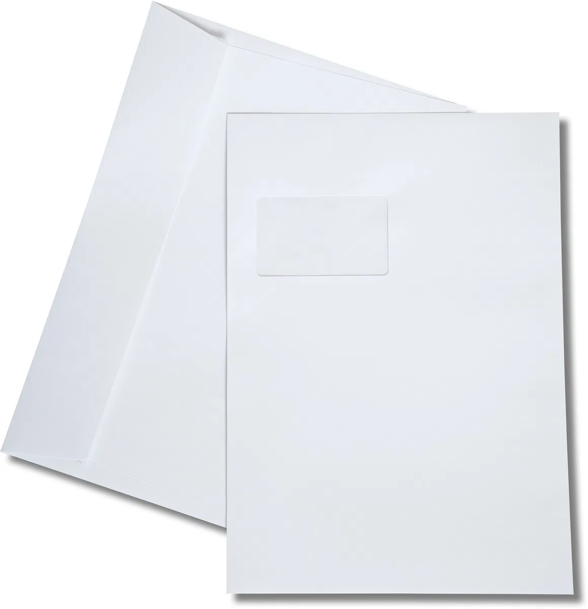 42799 Fenster-Briefumschläge/hoch - weiß /120 g/qm / 229 x 324 mm (C 4) / mit Abziehstreifen/haftklebend / 200 Stück