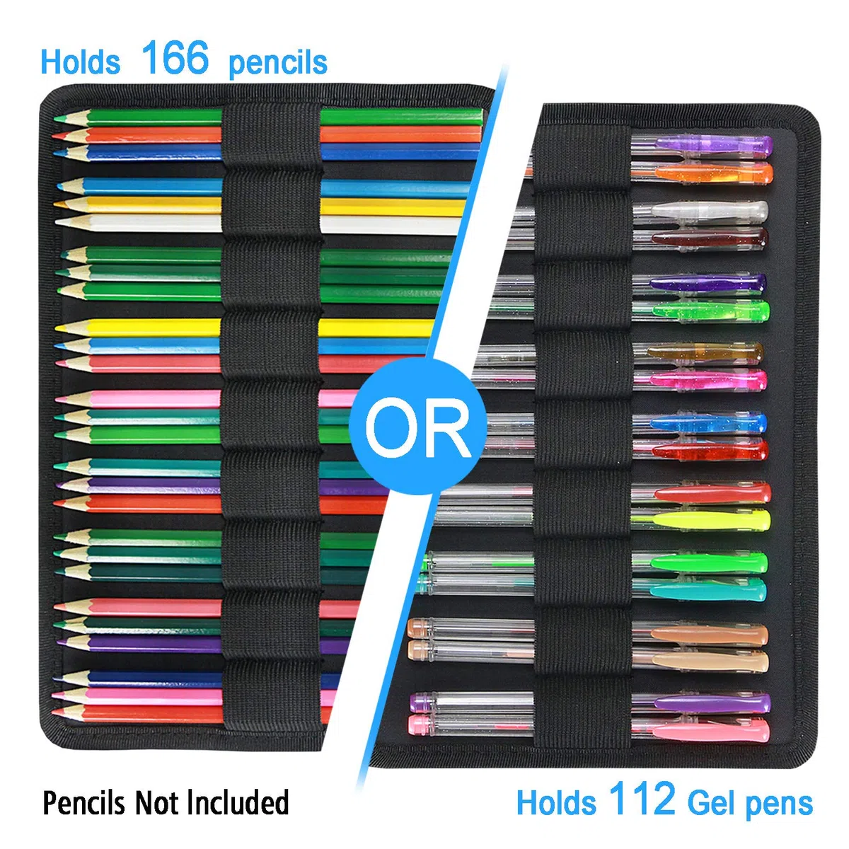 YOUSHARES 166 Slots Pencil Case 01, 166 Blau, 11.6 x 8.5 x 2.4 inches (29.5 x 21.5 x 6 cm), Reisen, Tabletts