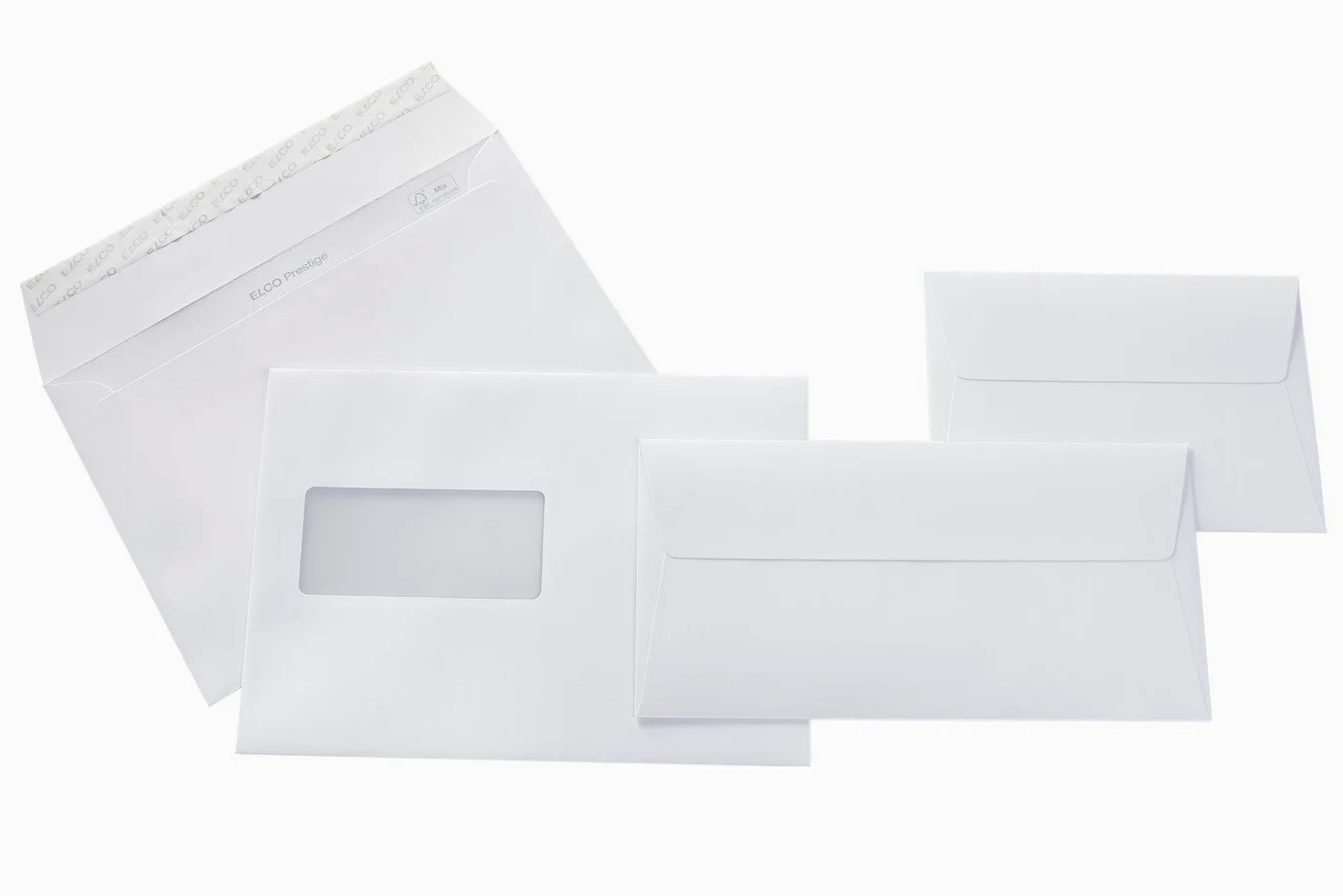 42799 Fenster-Briefumschläge/hoch - weiß /120 g/qm / 229 x 324 mm (C 4) / mit Abziehstreifen/haftklebend / 200 Stück