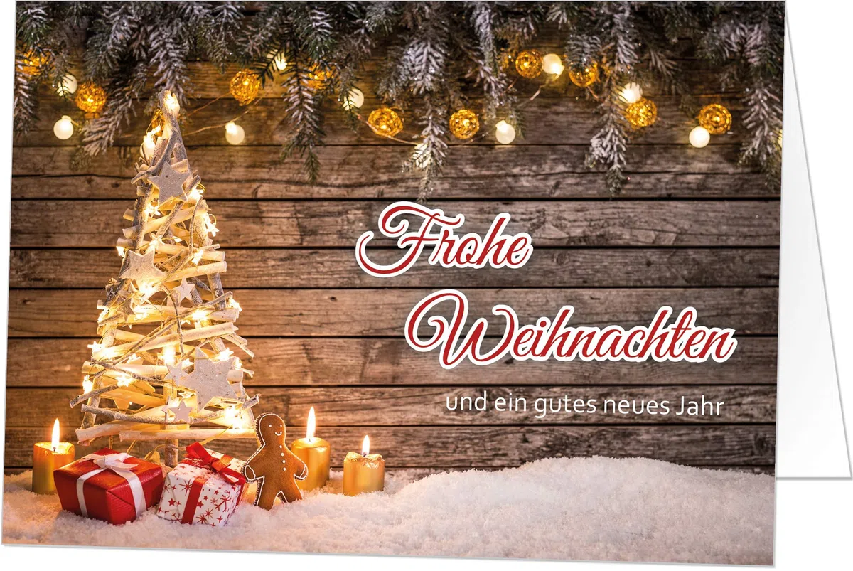 50 Exklusive Weihnachtskarten (Klappkarten) mit Umschlag, perfekt für stilvolle Grüße an Geschäftspartner und Freunde