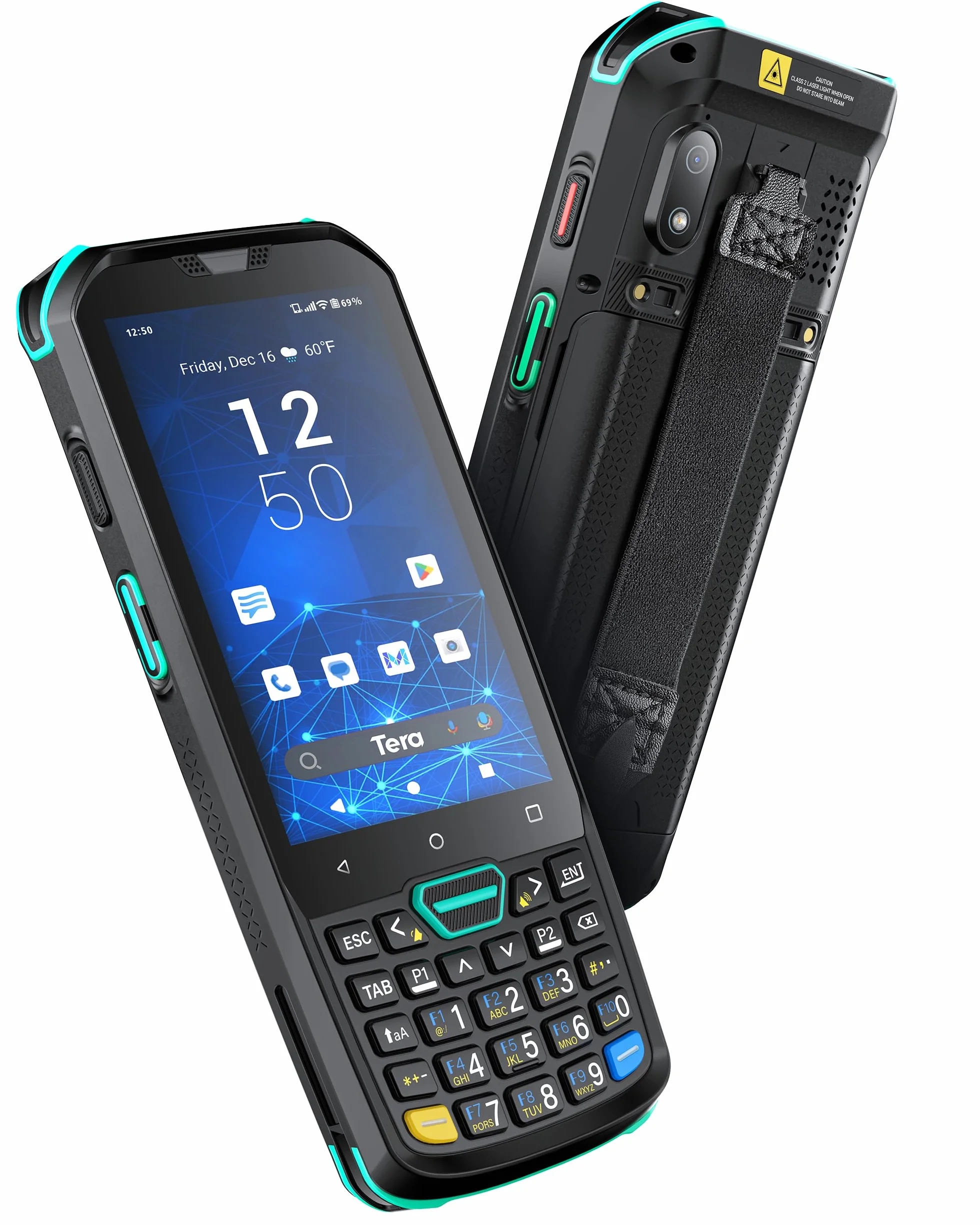 Tera Android 11 Barcode-Scanner mit 26 Tasten HS7-Scan-Engine IP67 robust 4+64GB 5100 mAh Akku QC 3.0 Schnellladung 4” Touchscreen mobiles Terminal für Lagerbestandsscanner Modell P400