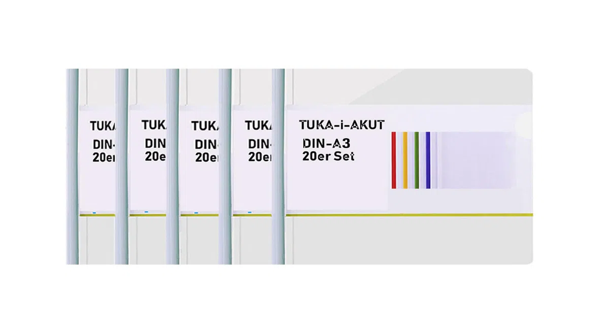 TUKA-i-AKUT 20st. A3 Sliding Bar Binder, PP Transparent Klemmschienen Berichte Umschlag, Abdeckungen Grip Binding Bars Dokumente Klassifizierung, 20er Set, Schiebe Bar in Weiß, TKD8041-A3-W-white-20x