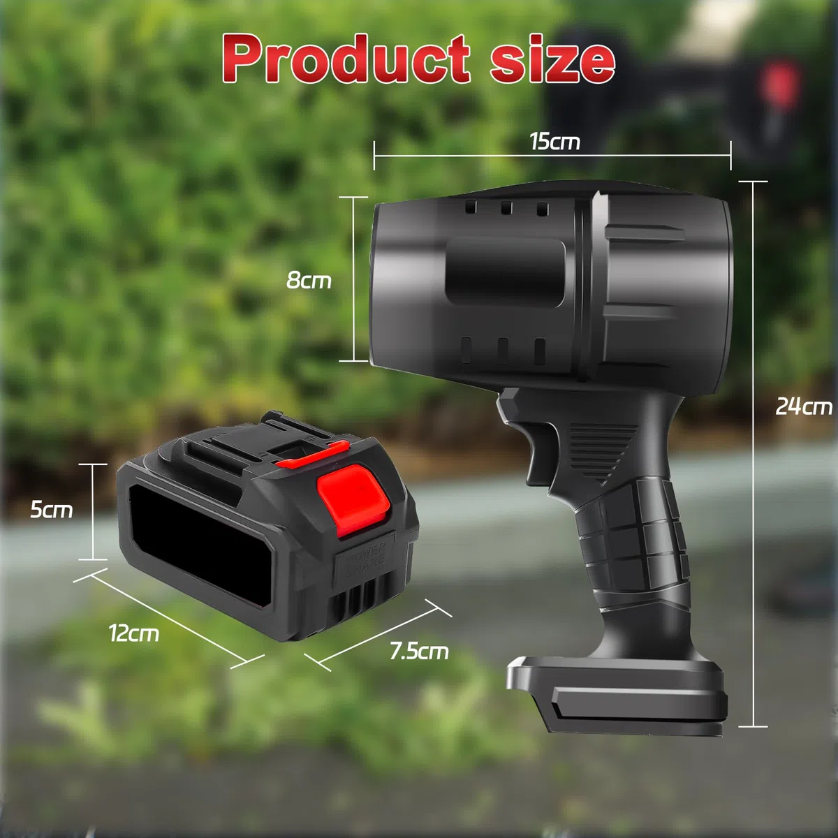 Laubbläser Akku, 800W 35000RPM Turbo Gebläse Akku, mit 21V 1300mAh Batterien, Stufenlose Drehzahlregelung Staubreiniger, Zum Stauben, Autoreinigung und Wasserabblasen, Gartenreinigung (Kurz)