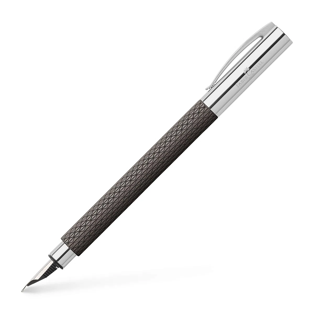 Faber-Castell - Füller Ambition OpArt Black Sand, Feder F | Füllfederhalter mit Edelharzschaft, Edelstahlfeder und Patronen-Konvertersystem, inkl. Geschenketui