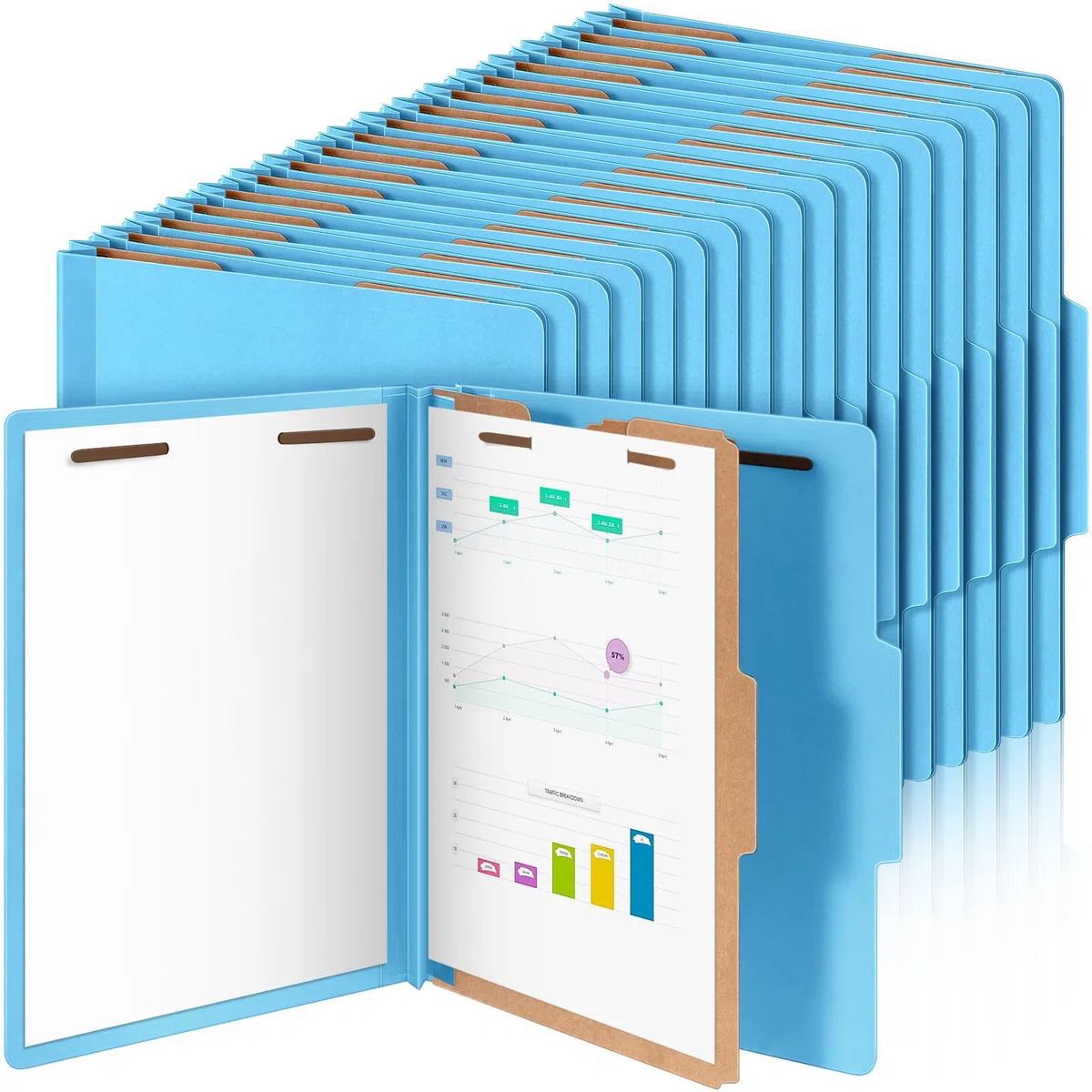Skyygemm Klassifizierungsmappe, Briefgröße, 1 Trennwand, Blau, 72 Stück