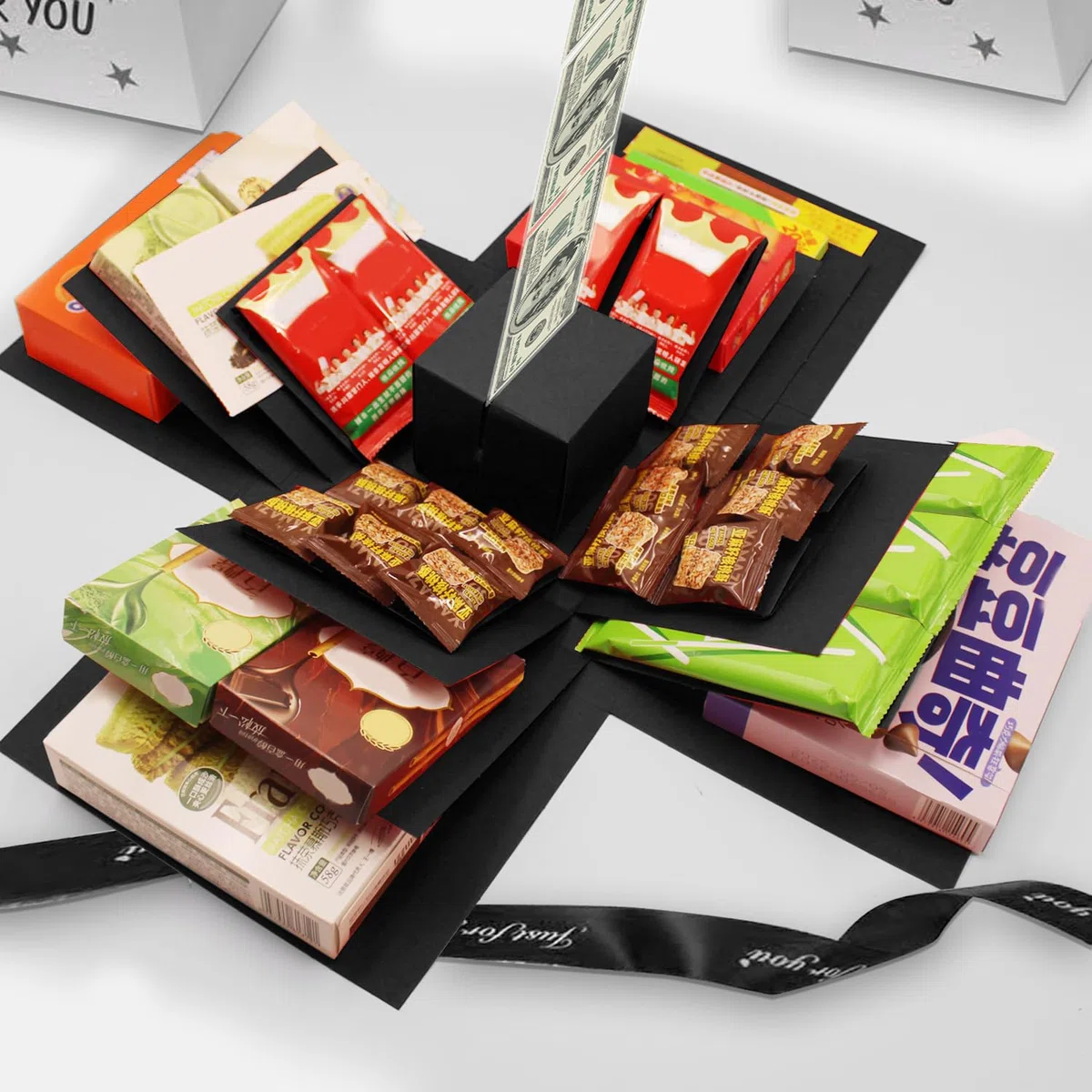 5-lagige kreative Explosions-Geschenkbox, Geschenkpapier-Box, Erstellen Sie eine 5-lagige verschiedene Geschenke selbst Ein ideales, geheimnisvolles selbstgemachtes Geschenk für Geburtstag