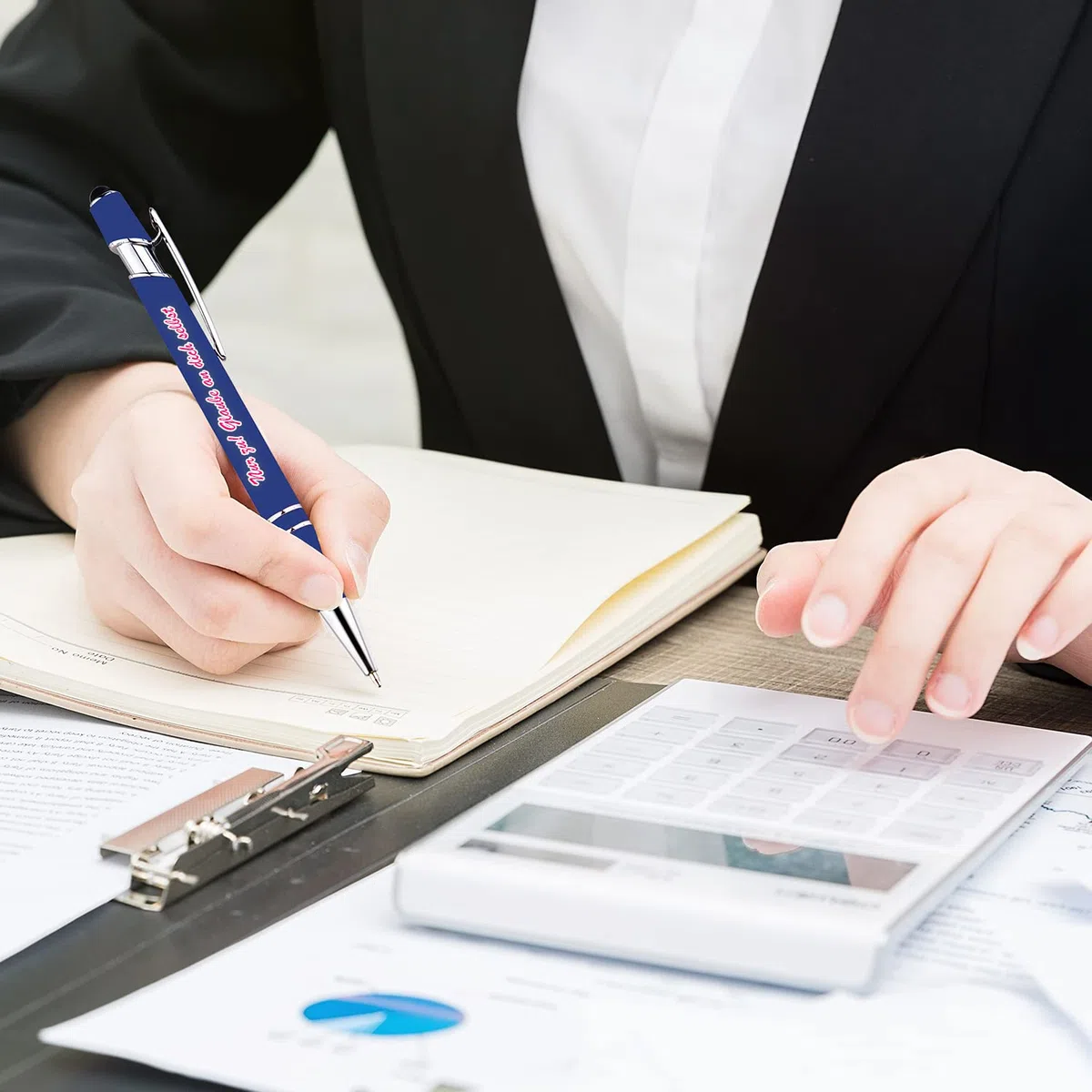 Personalisierter Kugelschreiber mit schwarzer Tinte, individueller Kugelschreiber mit Geschäftswerbung, Telefonnummer, kapazitiver Stift für Berührungen, Stift mit mittlerer Spitze, 216 STK