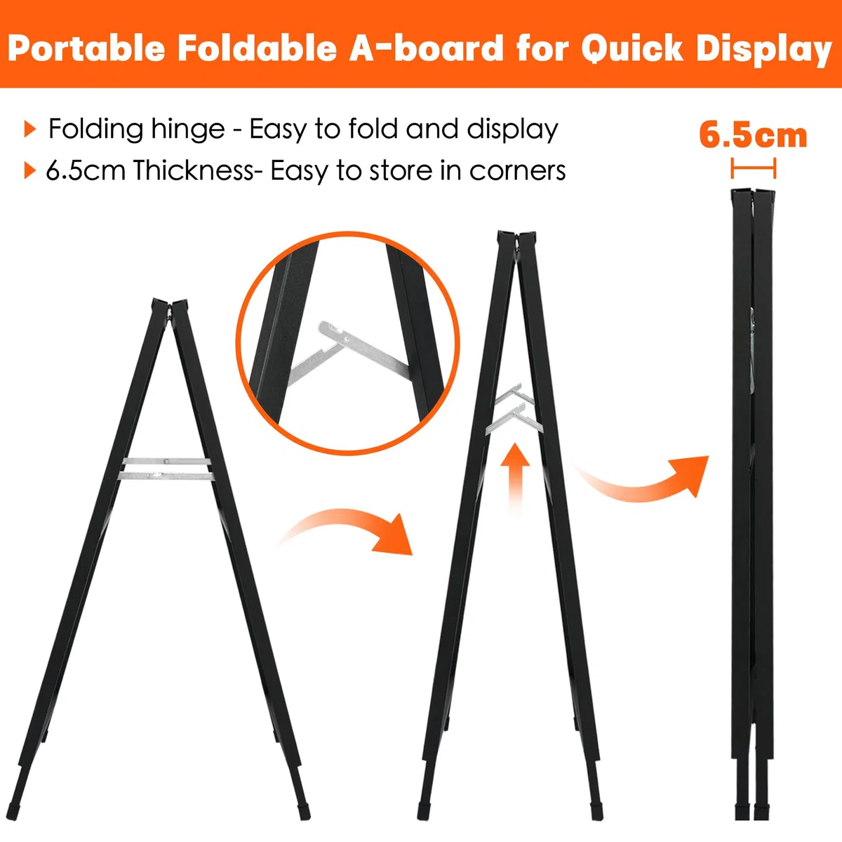 Kundenstopper DIN A1 – Doppelseitiger & Stabiler Plakatständer/Aufsteller für Außen | A-Board Werbeaufsteller, Gehwegaufsteller, Werbetafel & Infoständer aus Metall inkl. Schutzfolie