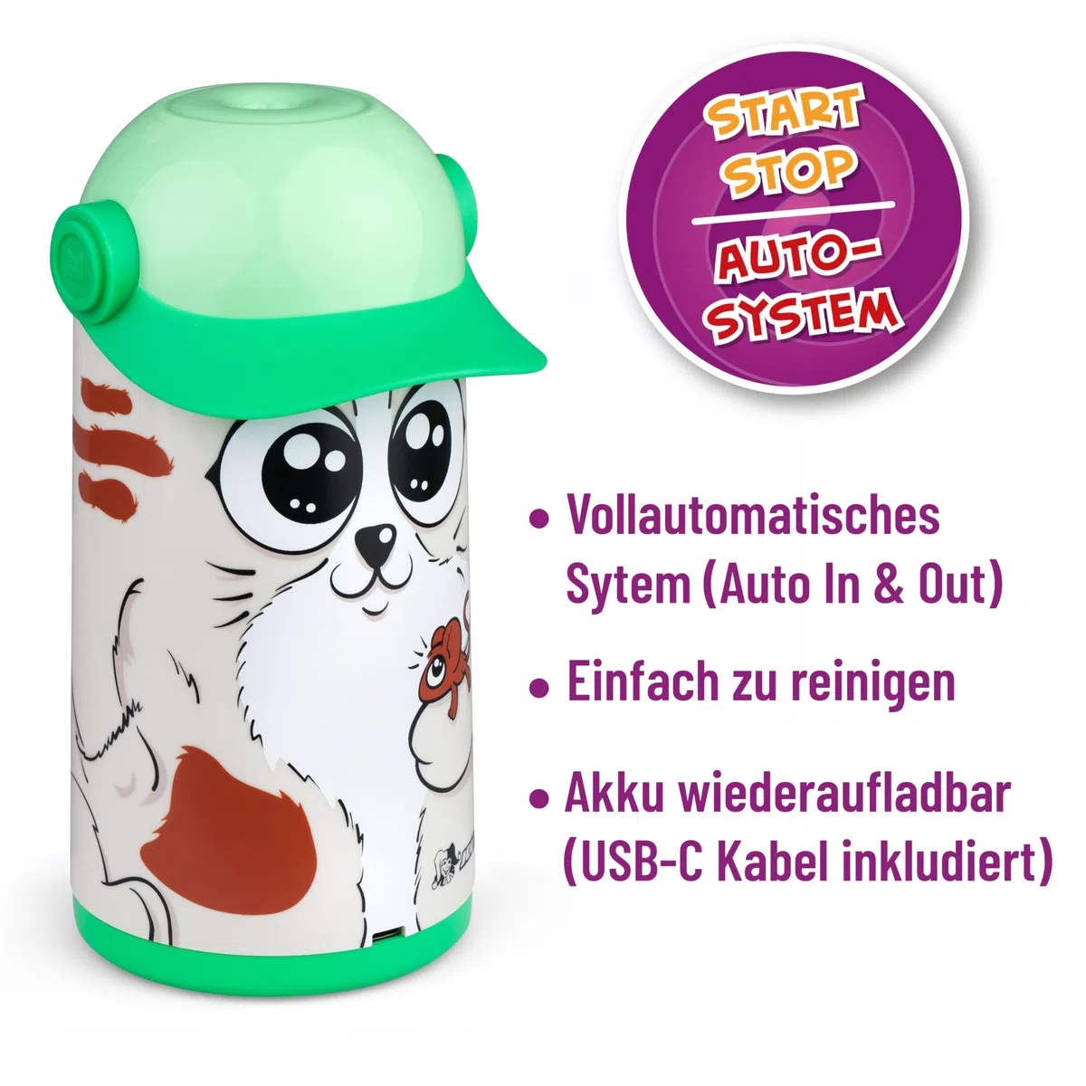 JOLLY 's ALEX Der elektrische Spitzer für alle Stifte, automatischer Stifteinzug und Auswurf. Universal Highspeed-Spitzer, wiederaufladbarer Akku, ideal für Schule, Kita, Büro oder zu Hause