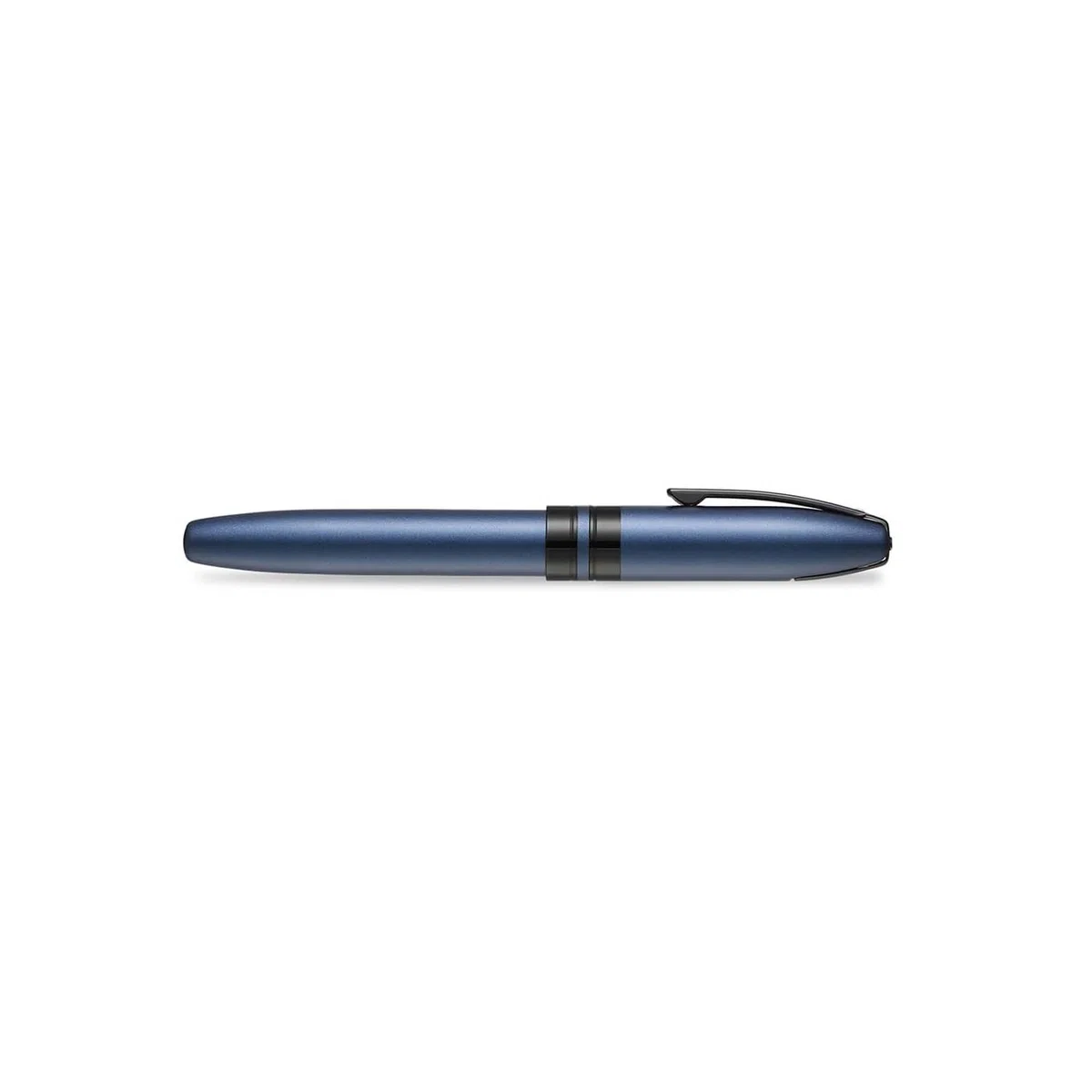 Sheaffer Icon Metallic Blau Füllfederhalter, blau-metallisches Gehäuse mit glänzend schwarzen Applikationen, mittlere Stahlfeder, inklusive Patrone & Geschenkbox