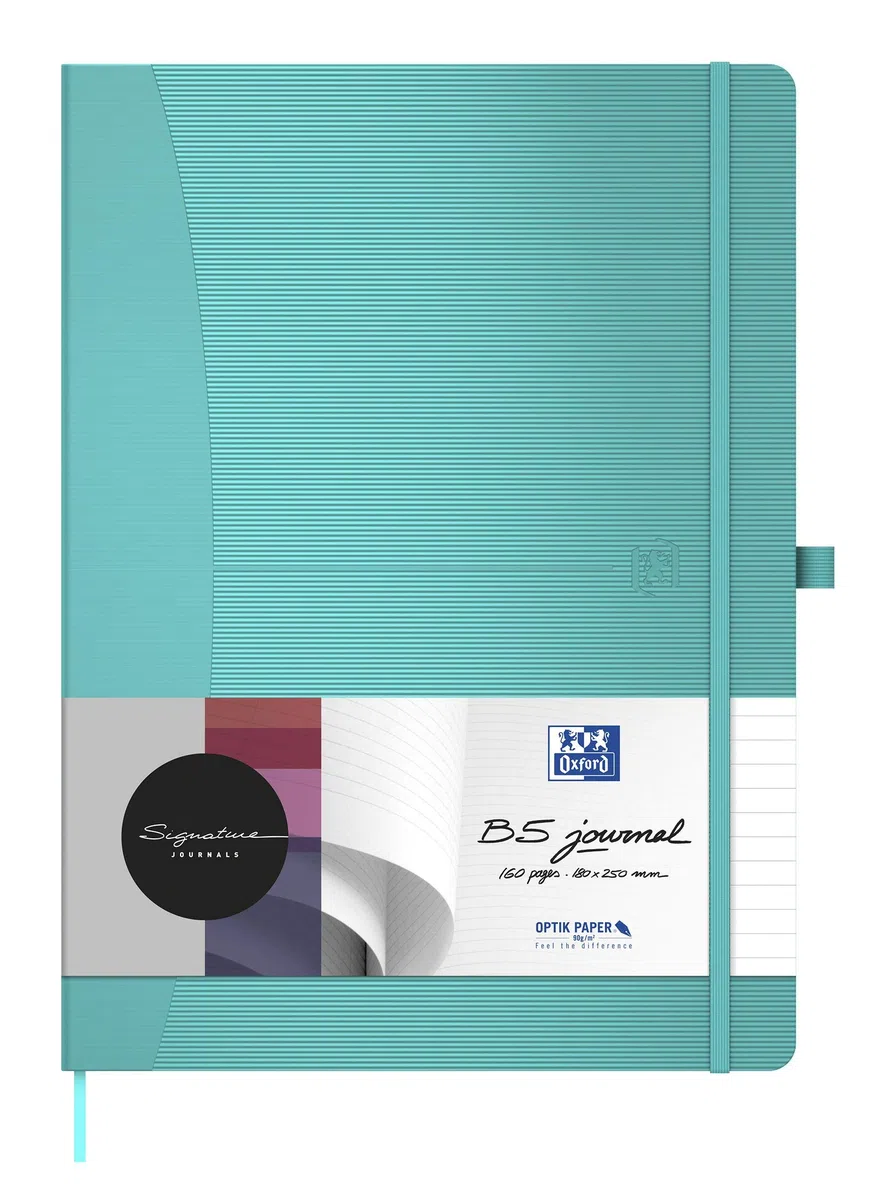 Oxford Notizbuch Signature, 5er Pack, DIN B5, kariert, je 160 Seiten, 5 Farben