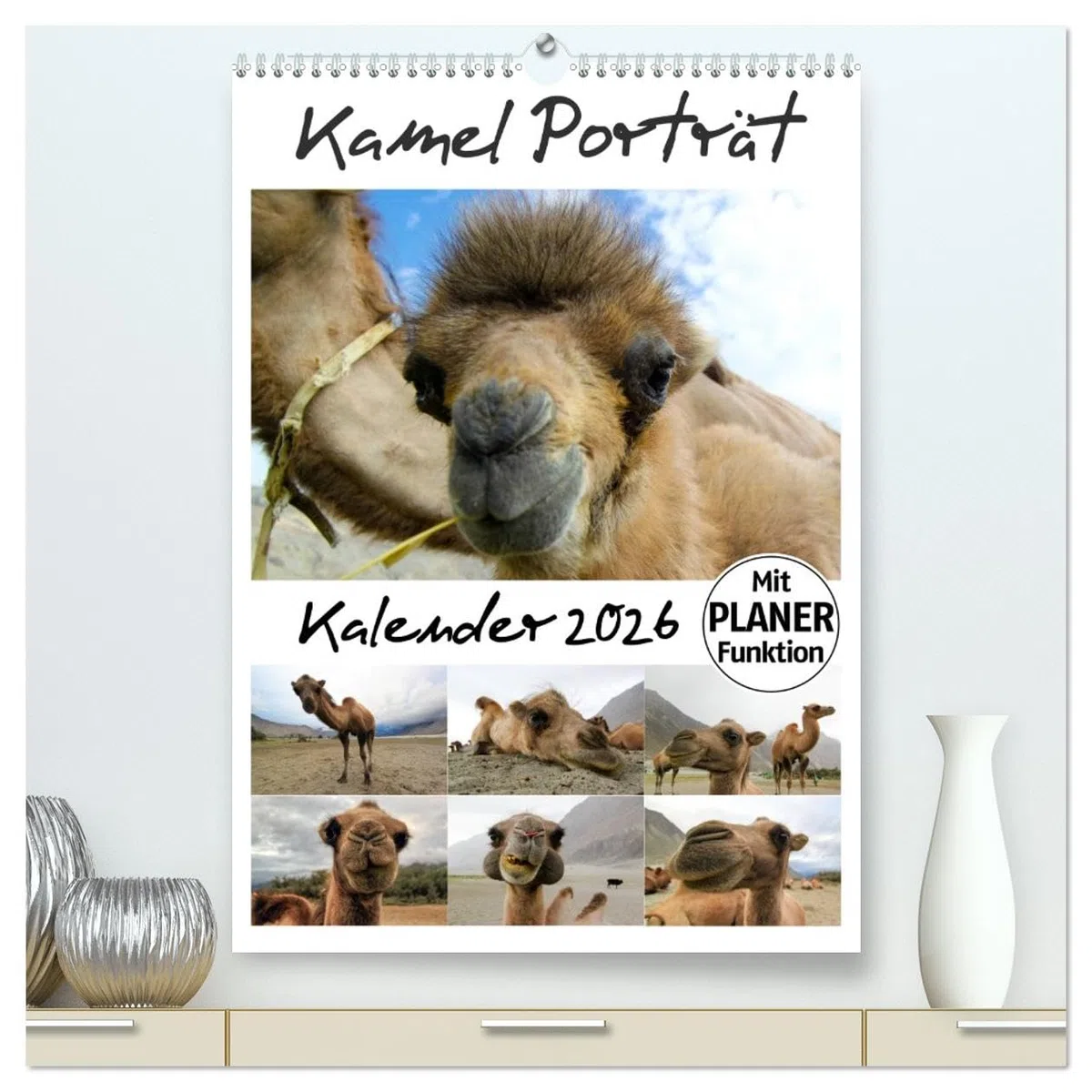 Kamel Porträt (hochwertiger Premium Wandkalender 2026 DIN A2 hoch), Kunstdruck in Hochglanz: Der etwas andere Tierkalender jetzt als Familienplaner (CALVENDO Tiere)