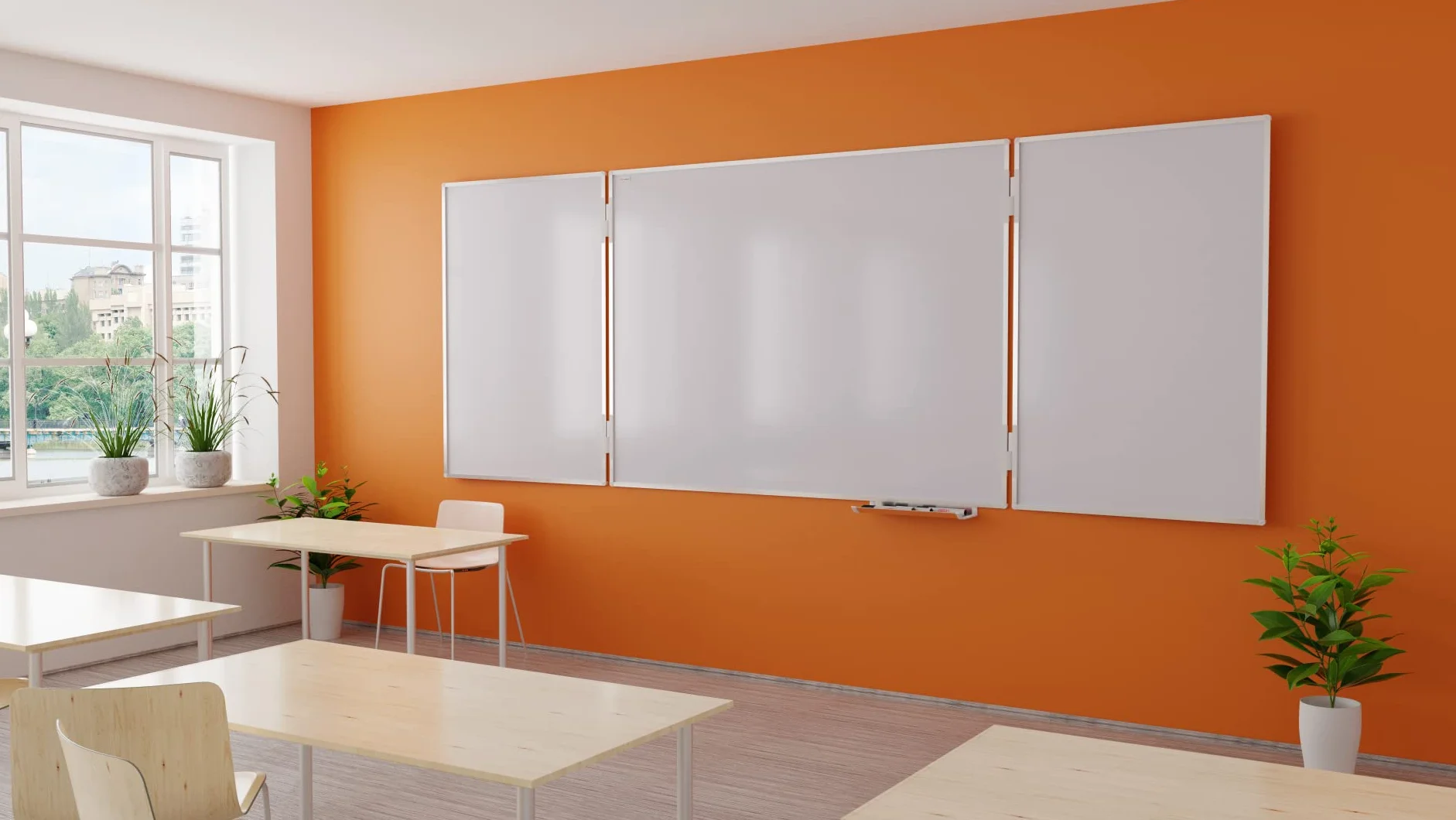ALLboards Whiteboard Klapptafel 120x90cm//240cm mit Aluminiumrahmen Magnettafel Flügeltafel Weiß, Magnetisch, Trocken Abwischbar