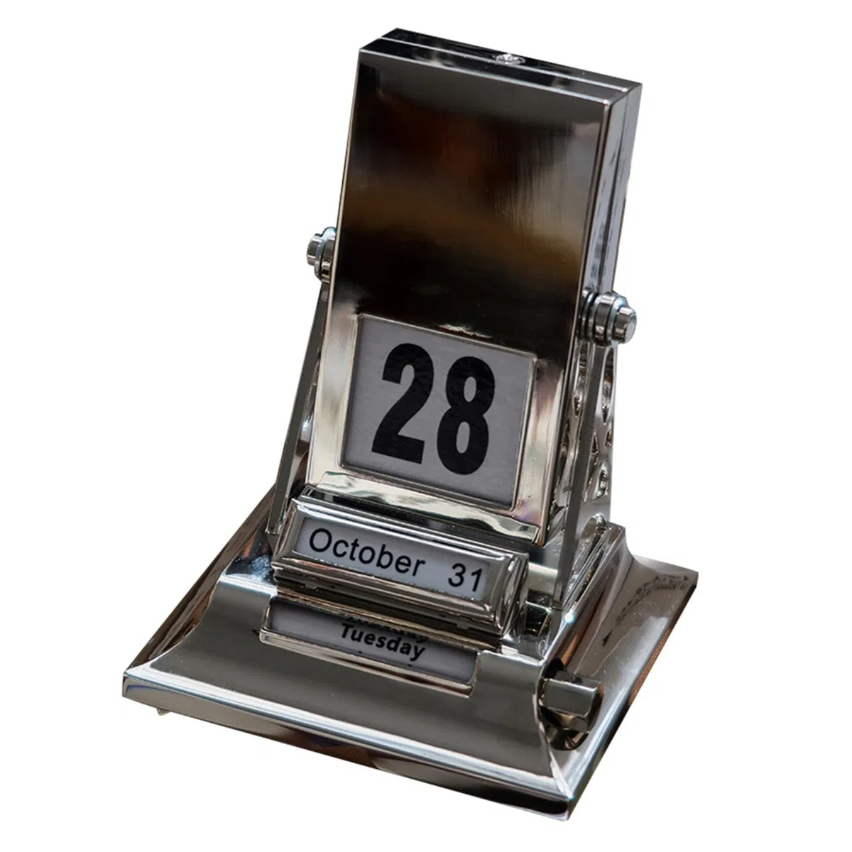 2X Skandinavischer, Einfacher Schreibtisch-Kalender, Rotierender Kalender, Hochwertiger Metall-Tischkalender, Kalenderdekorationen für Geschenke