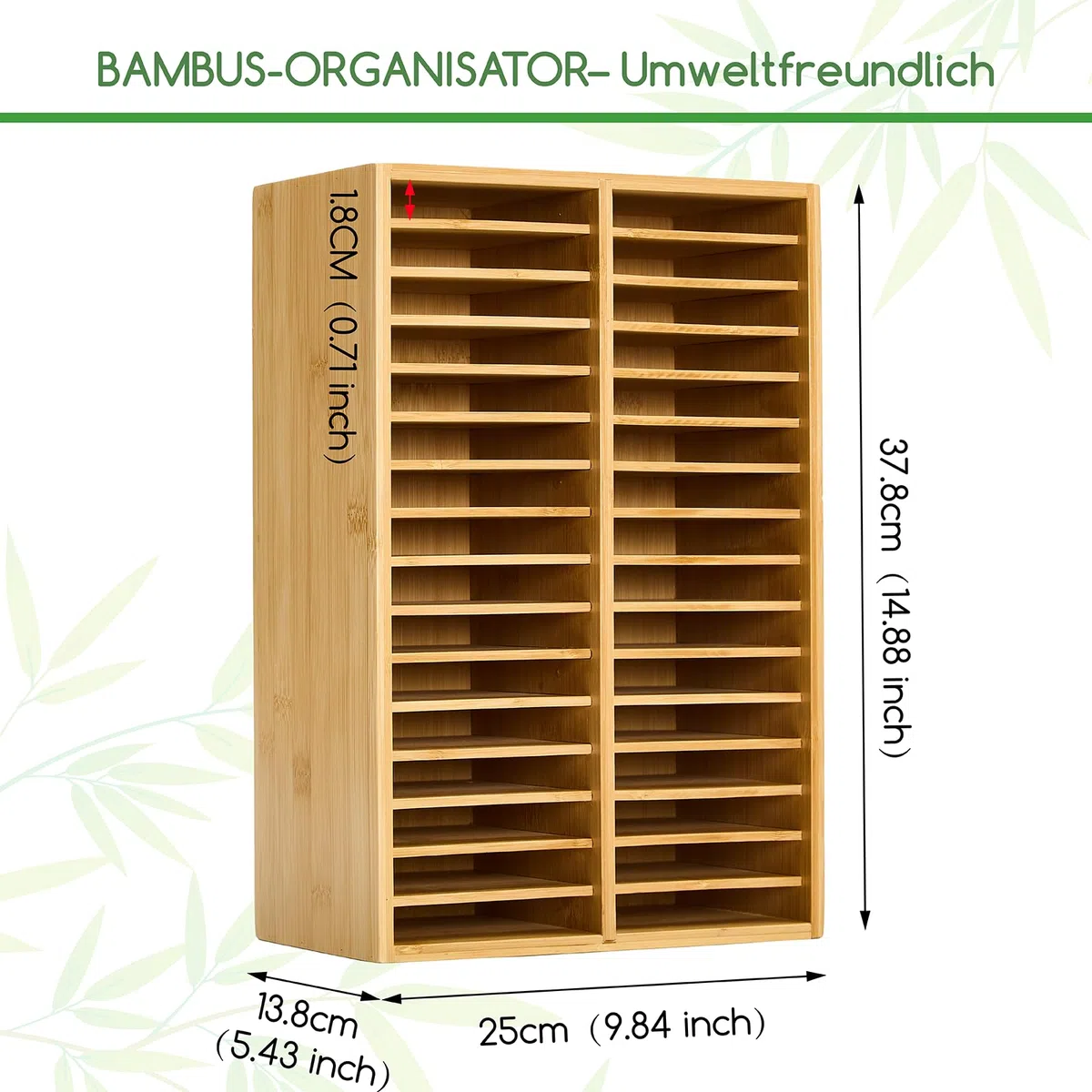 MEEDEN Bambus Marker Stifte Organizer：Stiftehalter für 224 Markerstifte/Stifte/Bleistifte, Stifte Aufbewahrungbox mit 32 Fächern für Zuhause Büro Schule