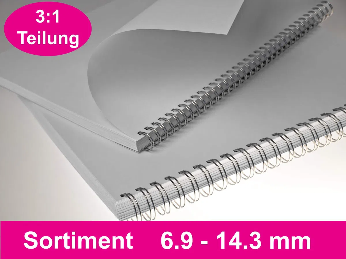 RENZ Drahtbinderücken STARTERSET 3:1 (6.9-14,3 mm), schwarz