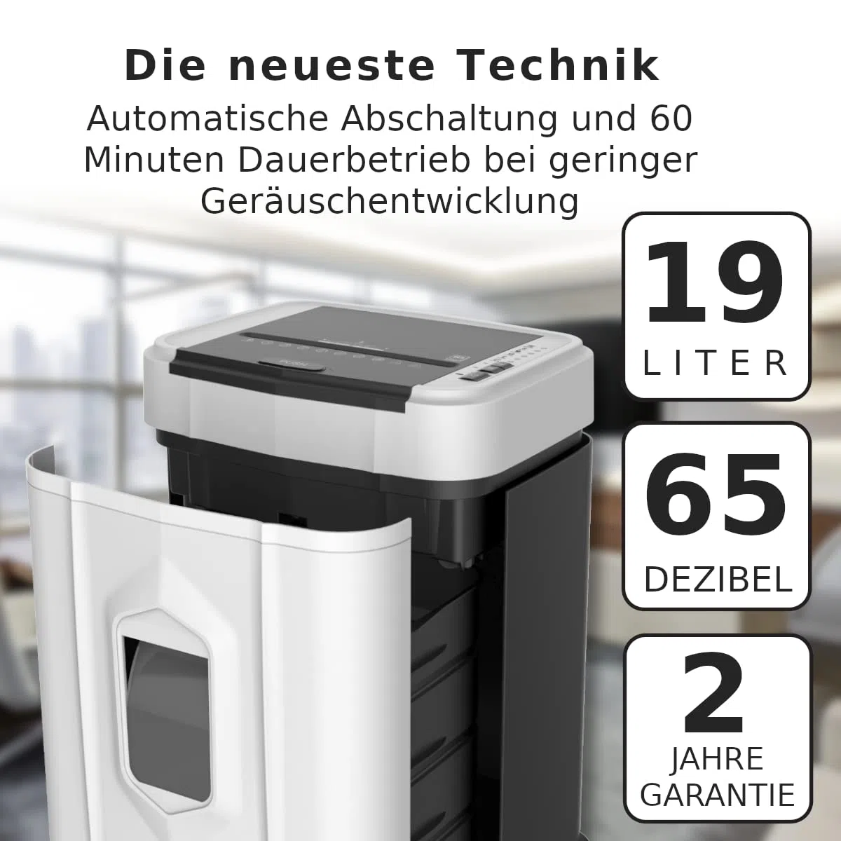 NEU Aktenvernichter, Papierschredder bis 120 Blatt gleichzeitig, Autofeed Schredder, P4, Reisswolf mit 19L Papierkorb, Extrem leise mit nur 65dB, Kreuzschnitt Partikelschnitt, Automatische Abschaltung