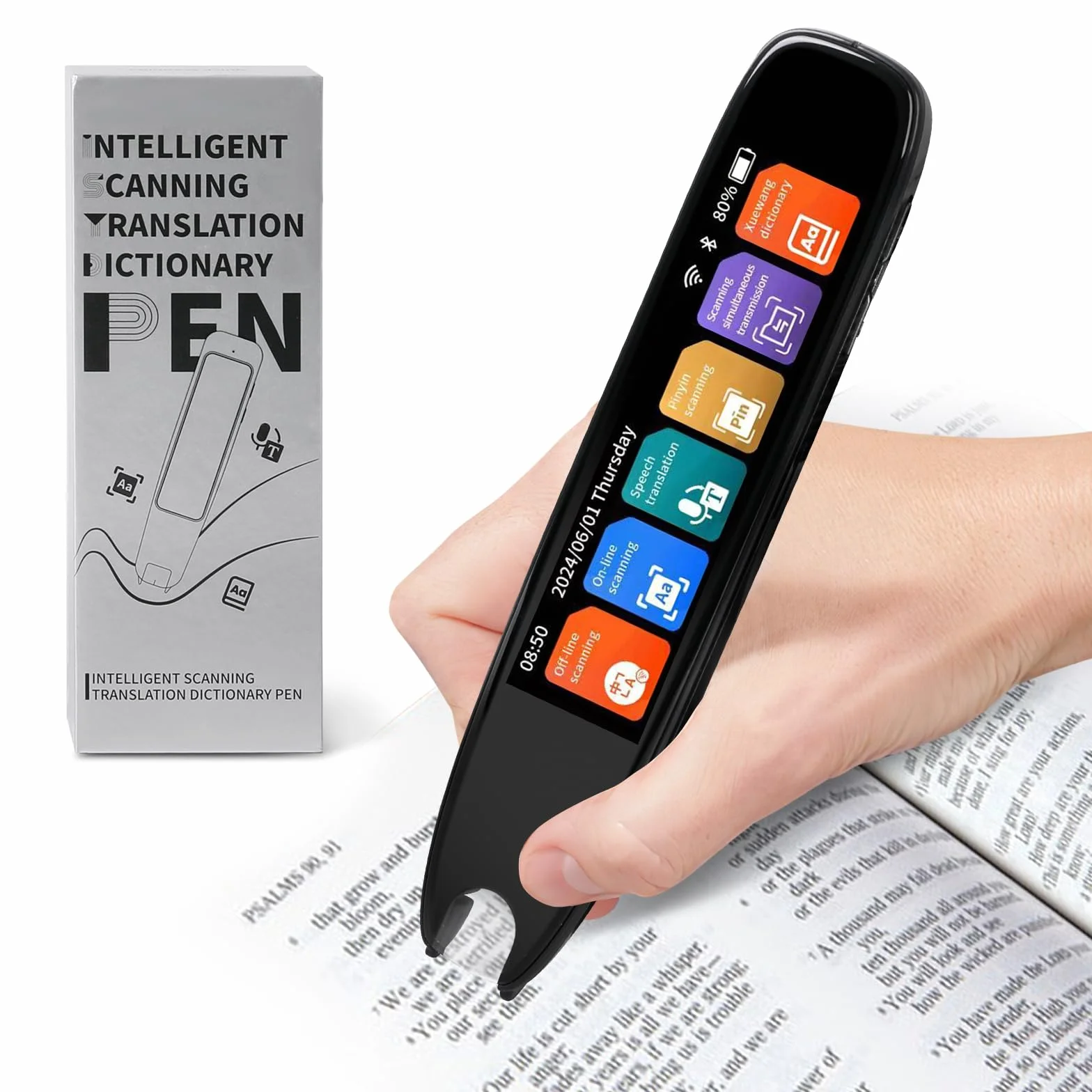 panthem Scan Übersetzer Stift mit Sprachausgabe, Echtzeit Sprachübersetzer for 142 Sprachen, Touchscreen Intelligenter Lesestift Übersetzungsstift für Sprache, Text, Legasthenie, Lernen, Reisen