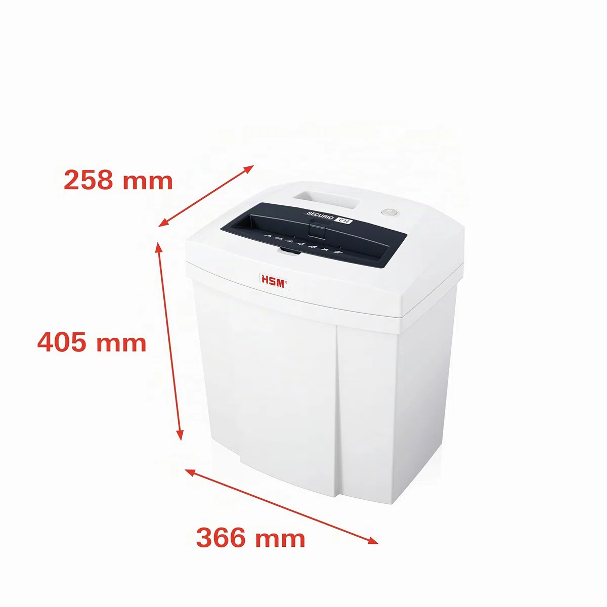 HSM SECURIO C14 Aktenvernichter I Partikelschnitt 4x25 mm I 6 Blatt | Sicherheitsstufe P-4 I Office Schredder für Papier, Kreditkarten, Heft- und Büroklammern I 20l Behälter I 5 Jahre Garantie
