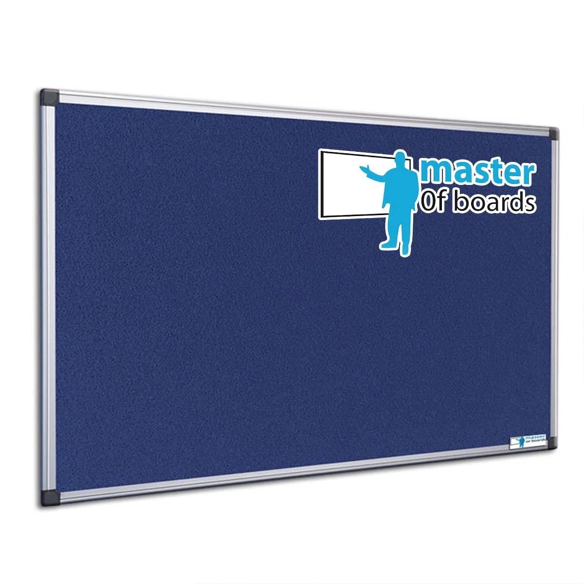 Master of Boards - Pinnwand mit Filz Oberfläche 120x180 cm Memoboard, Pin Board pinnbare Tafel für Zuhause & Büro mit Alu Rahmen in Hoch- und Querformat montierbar (blau)
