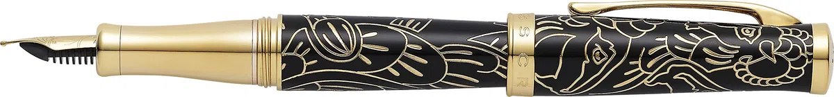 Kreuz Special Edition Jahr der Ziege Lack 23 K Gold Füllfederhalter, Schwarz