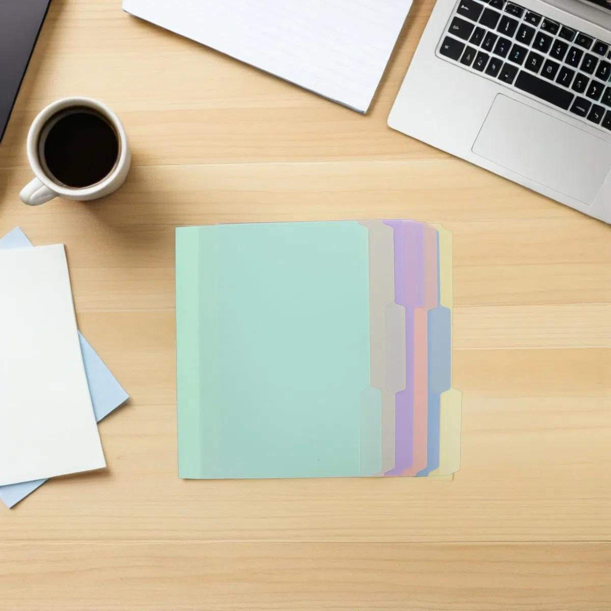 36 Stück Kunststoff Manila Aktenordner mit 1/3 Registerlaschen Platzsparende Aufbewahrung und Desktop Organisation für Bücherregale und Projektmanagement