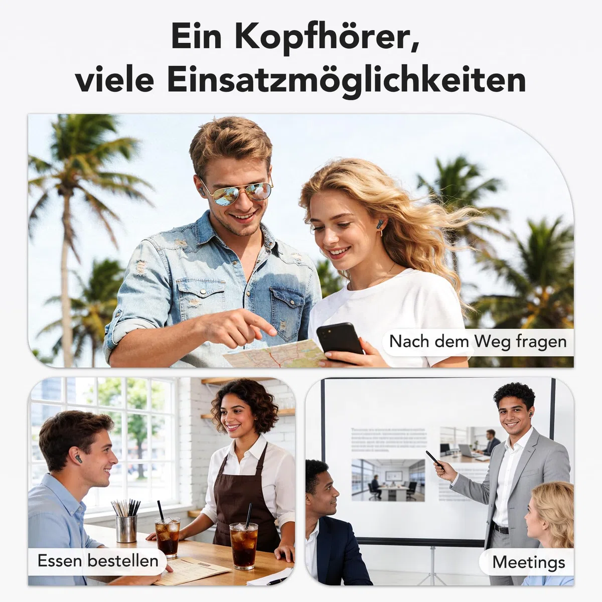 N02 KI-Übersetzer-Kopfhörer mit LCD-Touchscreen, 165 Sprachen & 9 Modi, 48 h Akkulaufzeit, Bluetooth 6.0 Sprachübersetzer-Kopfhörer mit App, Übersetzer-Ohrhörer mit HiFi-Sound, ideal für Reisen.