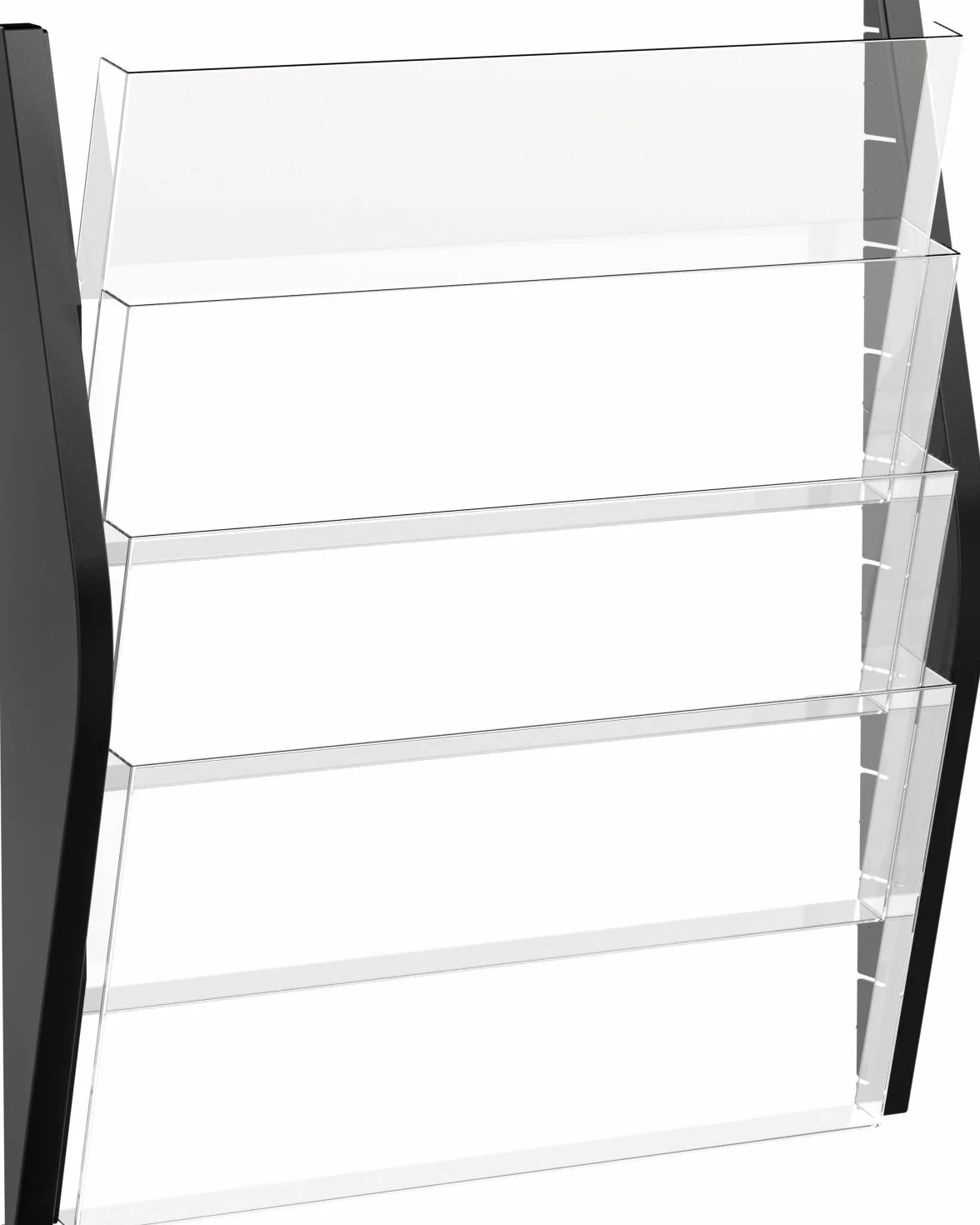helit H6270495 - Wandbogendisplay „the arc“ 4 x DIN A3 quer, schwarz | 4 Taschen zur Präsentation von Informationen und Dokumenten