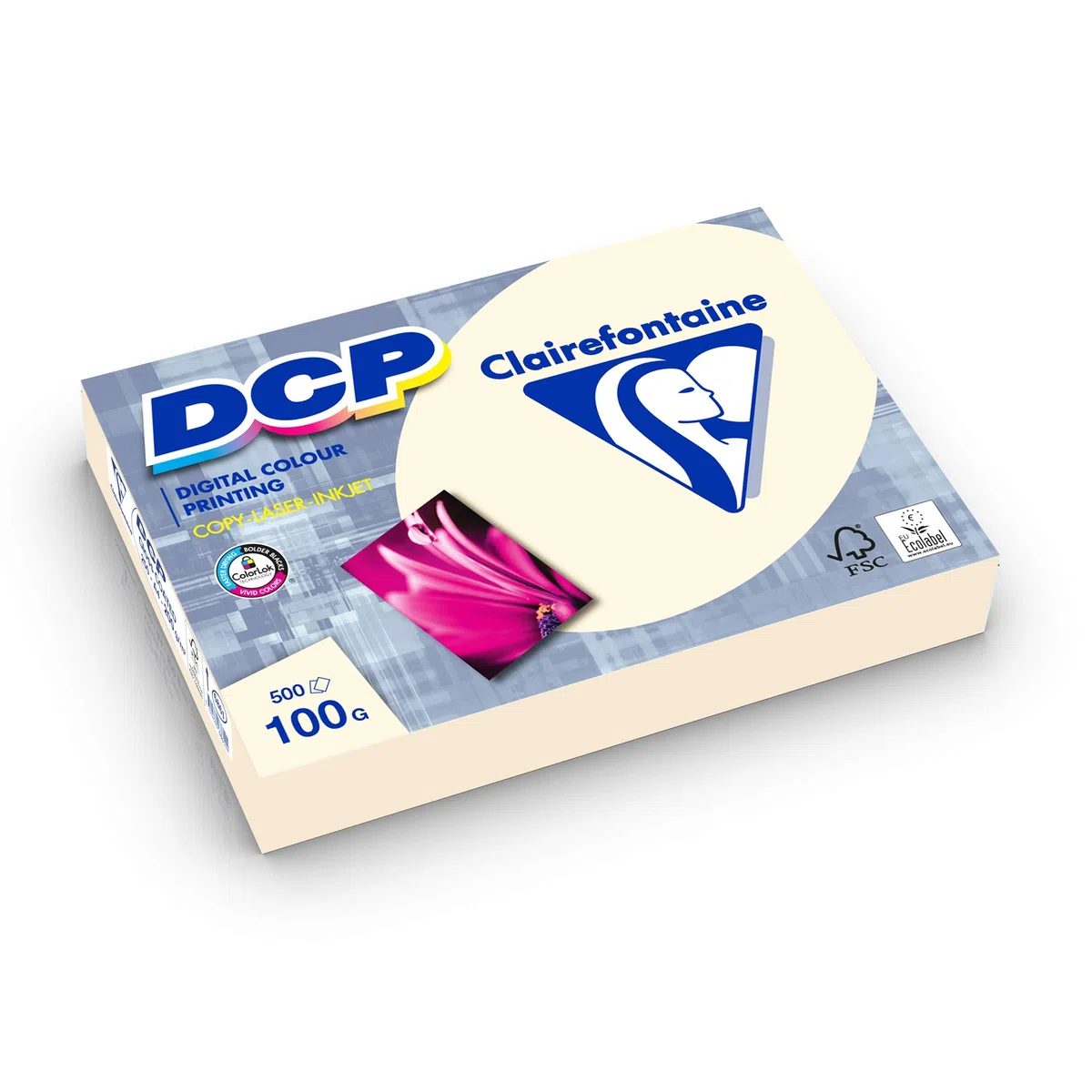 Clairefontaine Farblaserpapier DCP 1862C DIN A3 100g elfenbein/ivory 500 Bl./Pack.