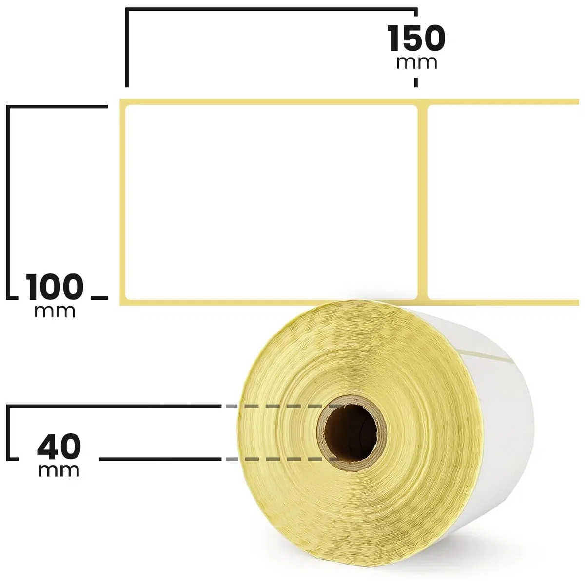 Netuno 10 Rollen Thermo-Etiketten 100 x 150 mm Kern 40 mm Etikettenrolle 5000 Stück selbstklebend ohne Vordruck Zebra kompatible Versandetiketten Thermodruck Haftetiketten perforiert ohne Farbband