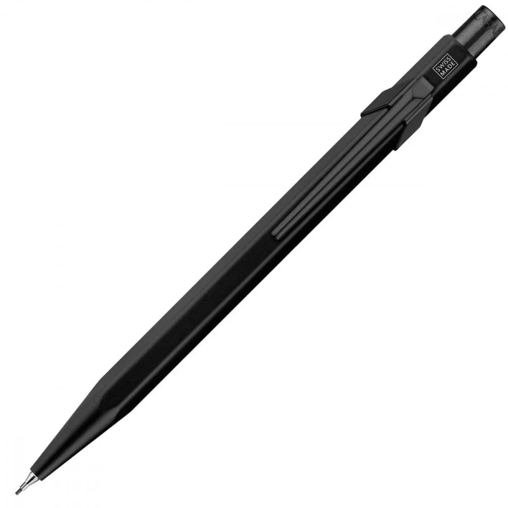 CARAN D’ACHE 849 Black Code Set Kugelschreiber und Druckbleistift 0,5 mm, Aluminium schwarz, Sonderedition, Swiss Made