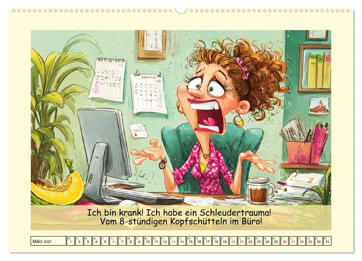CALVENDO - Büroalarm. Cartoons für alle, die trotzdem weitermachen (Wandkalender 2027 DIN A2 quer), Monatskalender: Ein witziger Cartoon-Kalender für alle, die im Büro durchhalten müssen