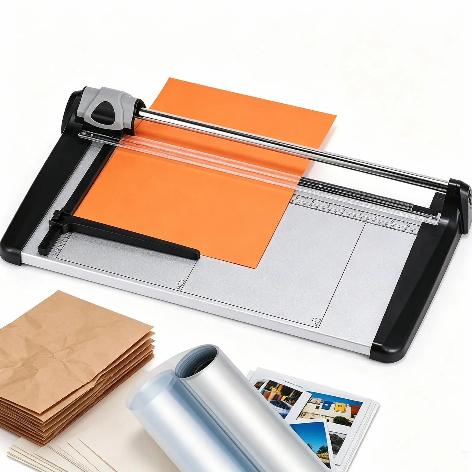 Rotierender Papierschneider, Hochleistungs- Präzisionsschneider, A4/A3/A2 Kohlenstoffstahl- Rollensicherheitsklinge, schneidet 15 Blätter, erweiterbare Arbeitsfläche, für Zuhause, Büro und Schule a4