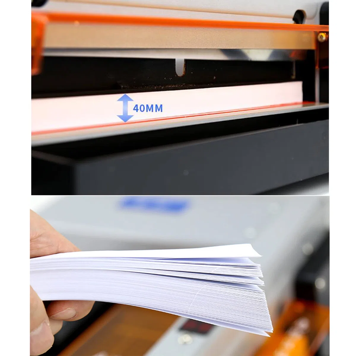 Elektrischer Papierschneider, robuster Schneidemaschine für Karton und Leder, 40 mm Schnittstärke mit Gitterlinien, perfekt für Büro, Zuhause und Schule