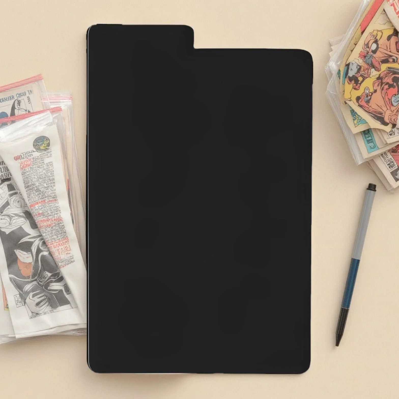 50 Stk. PP-Comicbuch-Trenner schwarz, flache Karten-Trenner mit Aufkleberetiketten für Sammlungsboxen, 18,4 x 28,6 cm, mit stabilen Laschen für Comicbuch-Sortierung, ideal für die Archivierung
