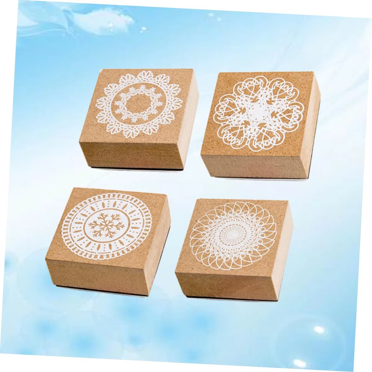 8stücke Lace Printed Wooden Rubber Stamps Lustige Stempel Für Scrapbooking Tagebuch Und Handwerksprojekte Zufällige Designs