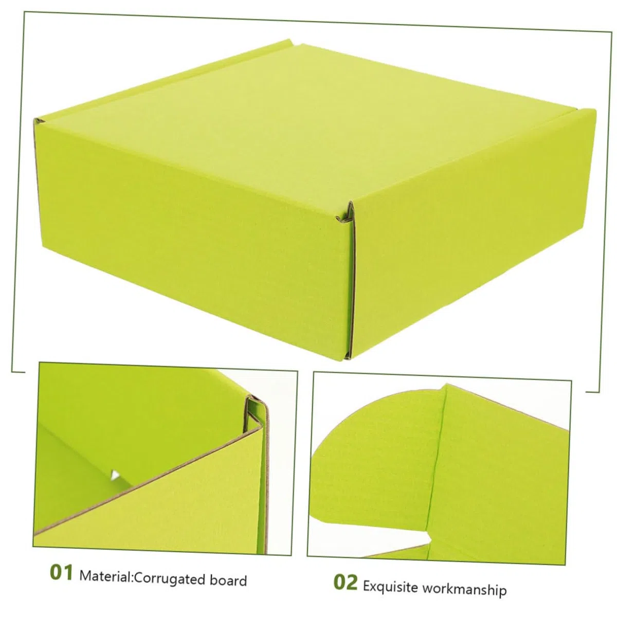 Angoily Papierschachtel Dünn aber Hart aus Wellpappe 10 Stück Grüne Stabile Versandkartons ohne Kleber oder Klebeband Zusammenbaubar zum Mailing und Aufbewahrung