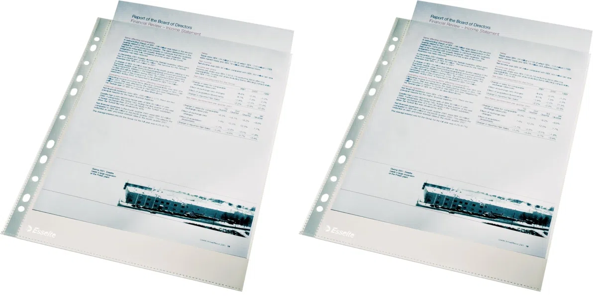 Esselte 56093 Prospekthülle Premium, A4, PP, glasklar, 0,10 mm (Packung mit 2)
