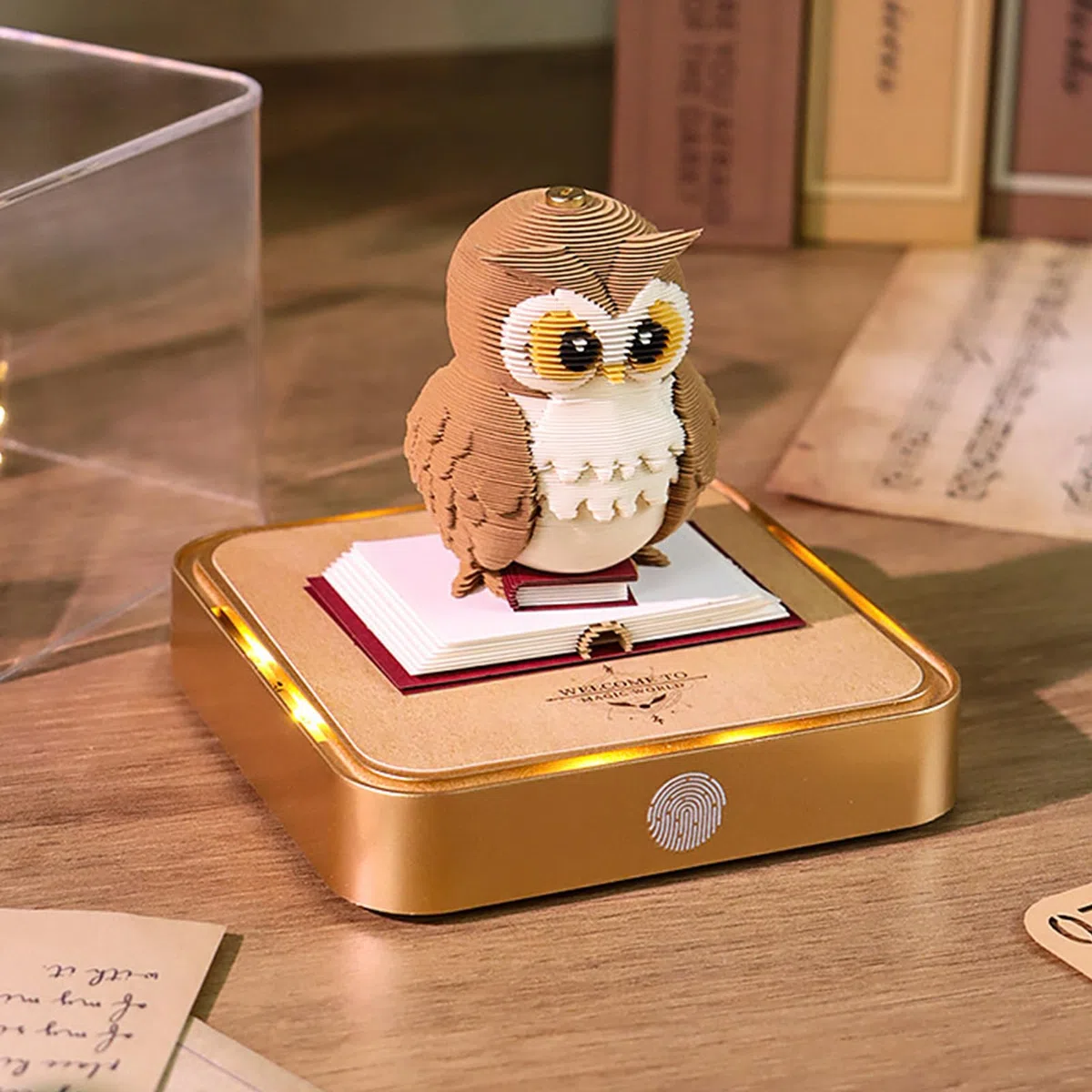 3D Kalender 2026 Abreißbare Papierschnitzerei Eulenstatue | Notizblock Mit Kalenderfunktion Für Kreative Für Bücherregal Nachttisch Bibliothek Couchtisch Schüler Lehrer Jugendliche