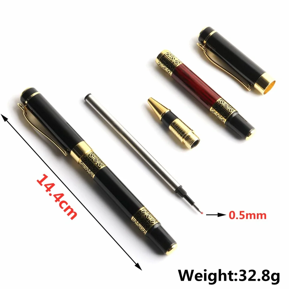 BIK Gelschreiber, Metallroller, chinesischer klassischer Stil, Kalligraphie, Schreiben, Unterschrift, Geschenk, Stift, Studenten, Schreibwaren, Büro (1 roter Stift, blau)
